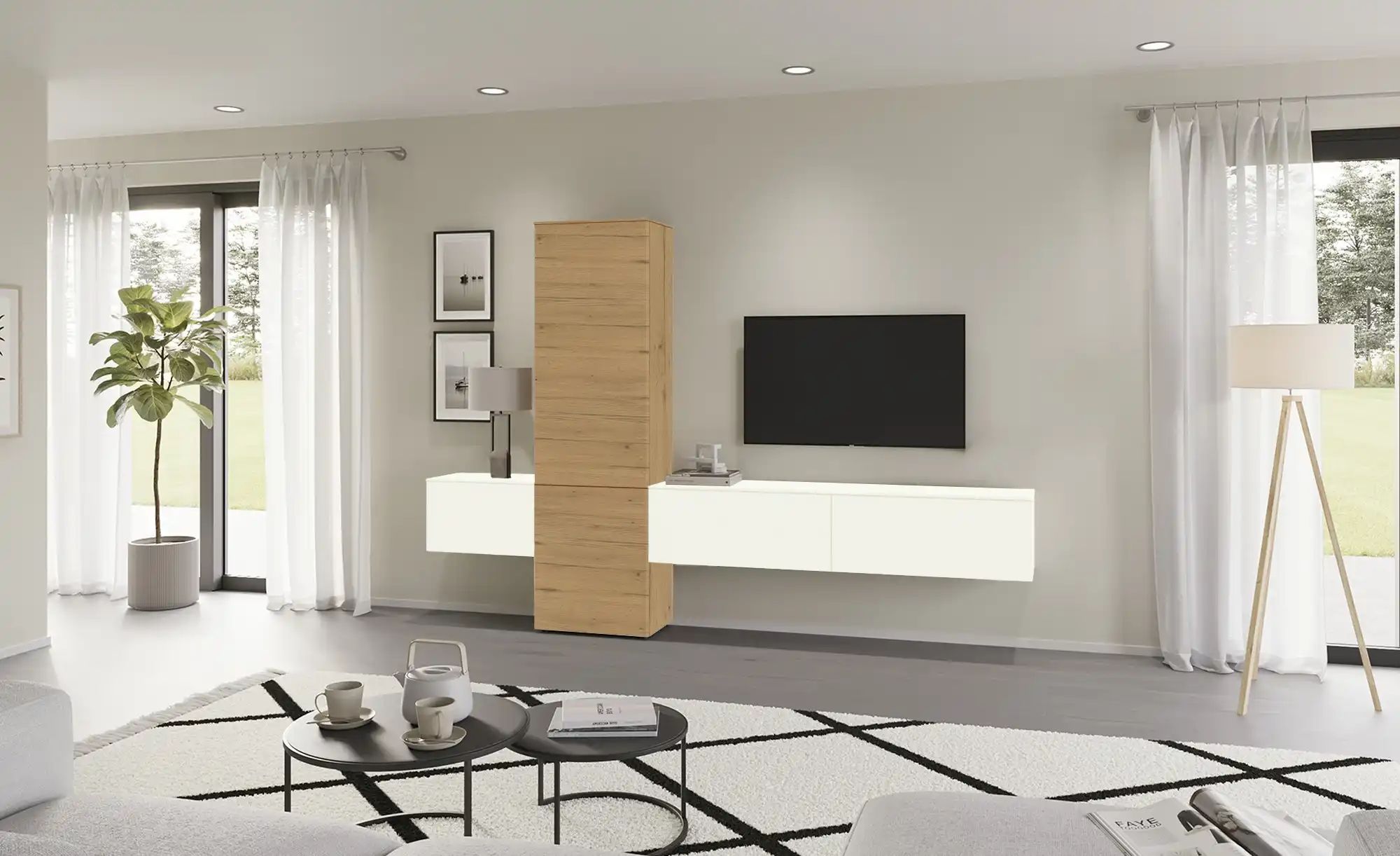 Content Wohnwand  Style ¦ weiß ¦ Maße (cm): B: 301 H: 205 T: 38.0 Kommoden günstig online kaufen