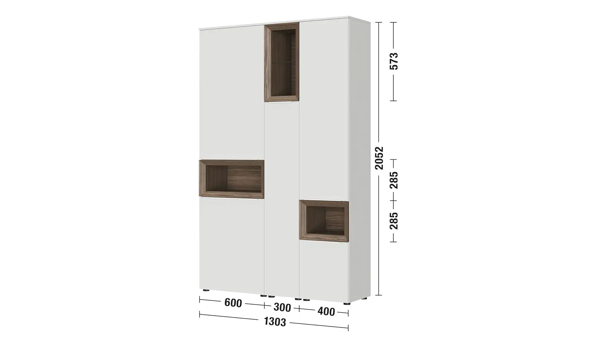 Thumbnail - Content Hochschrank  Case ¦ weiß ¦ Maße (cm): B: 131 H: 206 T: 38.0 Schränke > Mehr Schränke > Mehrzweckschränke - Höffn...
