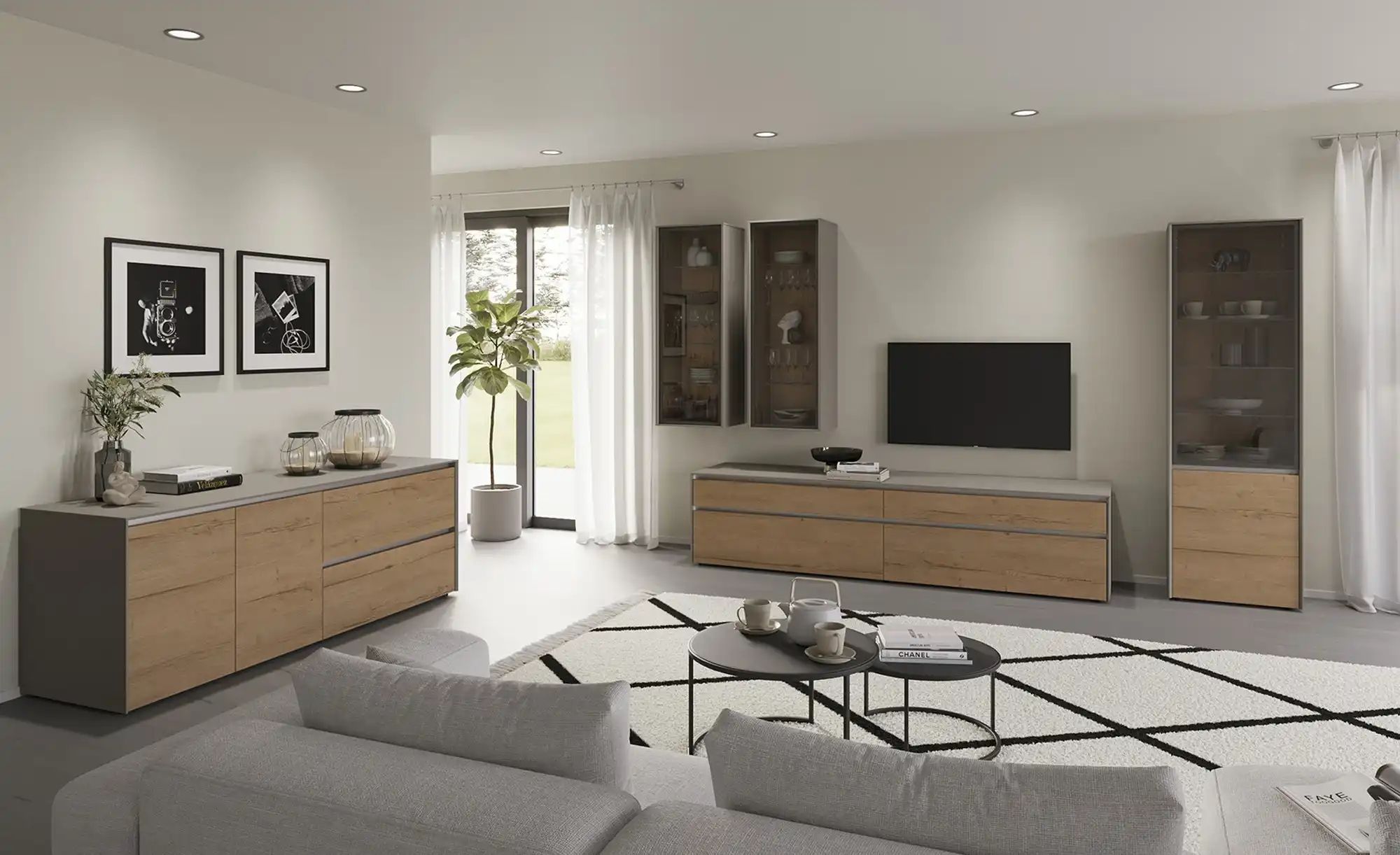 Thumbnail - Content Wohnkombination Metro Line ¦ grau ¦ Maße (cm): B: 290 H: 207 T: 60.0 Kommoden & Sideboards > Wohnwände - Höffne...