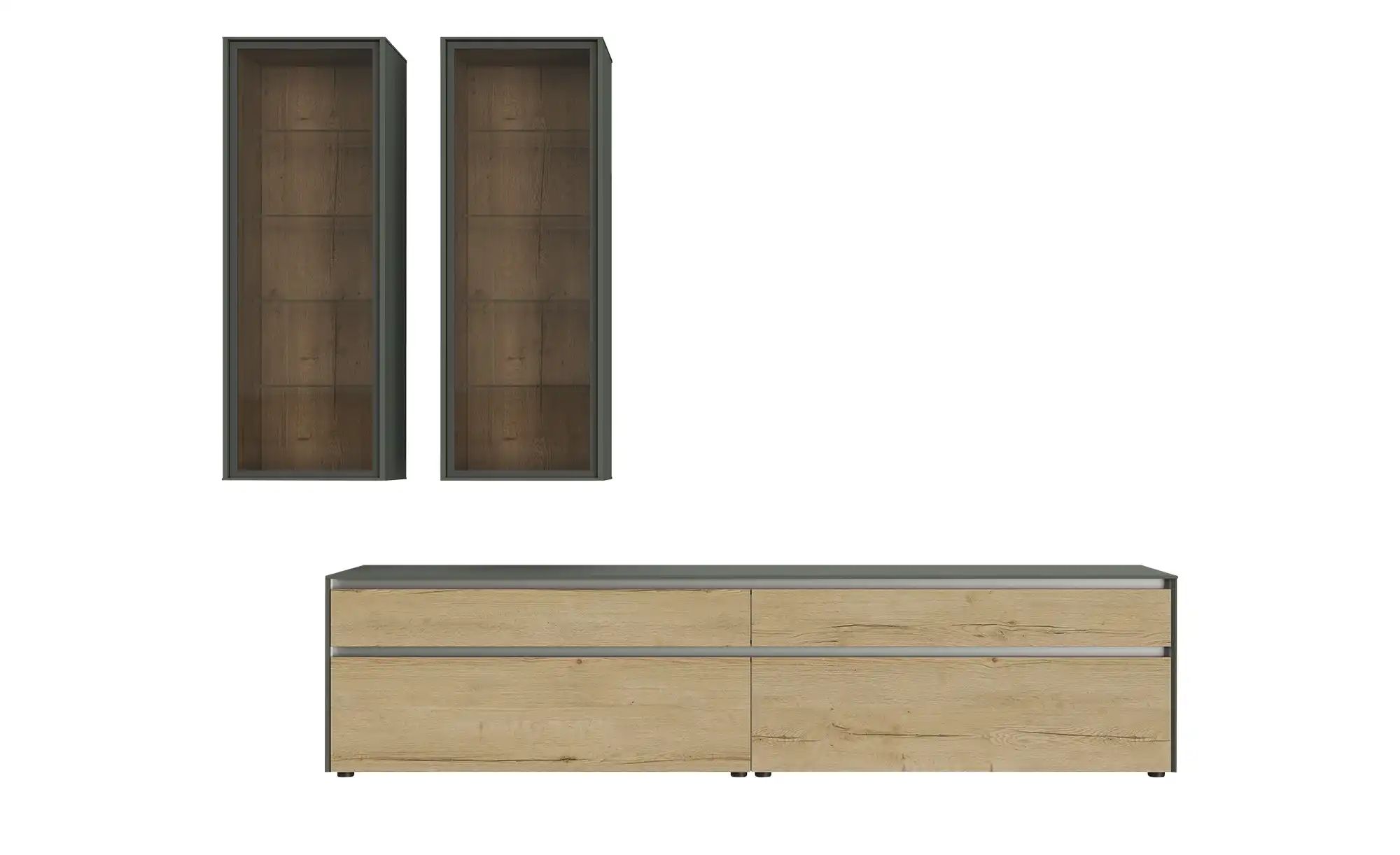 Thumbnail - Content Wohnkombination Metro Line ¦ grün ¦ Maße (cm): B: 290 H: 207 T: 60.0 Kommoden & Sideboards > Wohnwände - Höffne...