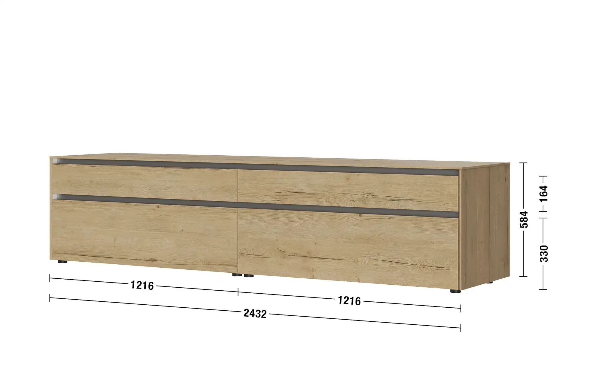 Thumbnail - Content Lowboard  Metro Line ¦ holzfarben ¦ Maße (cm): B: 244 H: 59 T: 60.0 Kommoden & Sideboards > Lowboards - Höffner