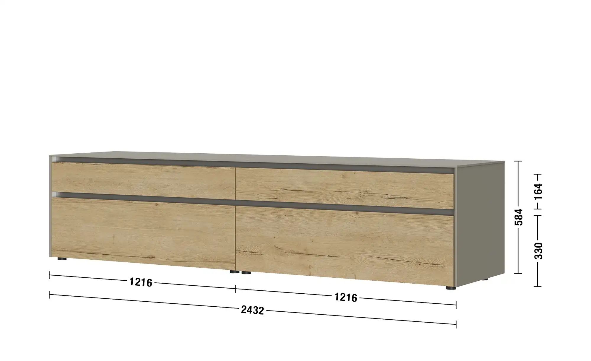 Thumbnail - Content Lowboard Metro Line ¦ grau ¦ Maße (cm): B: 244 H: 59 T: 60.0 Kommoden & Sideboards > Lowboards - Höffner