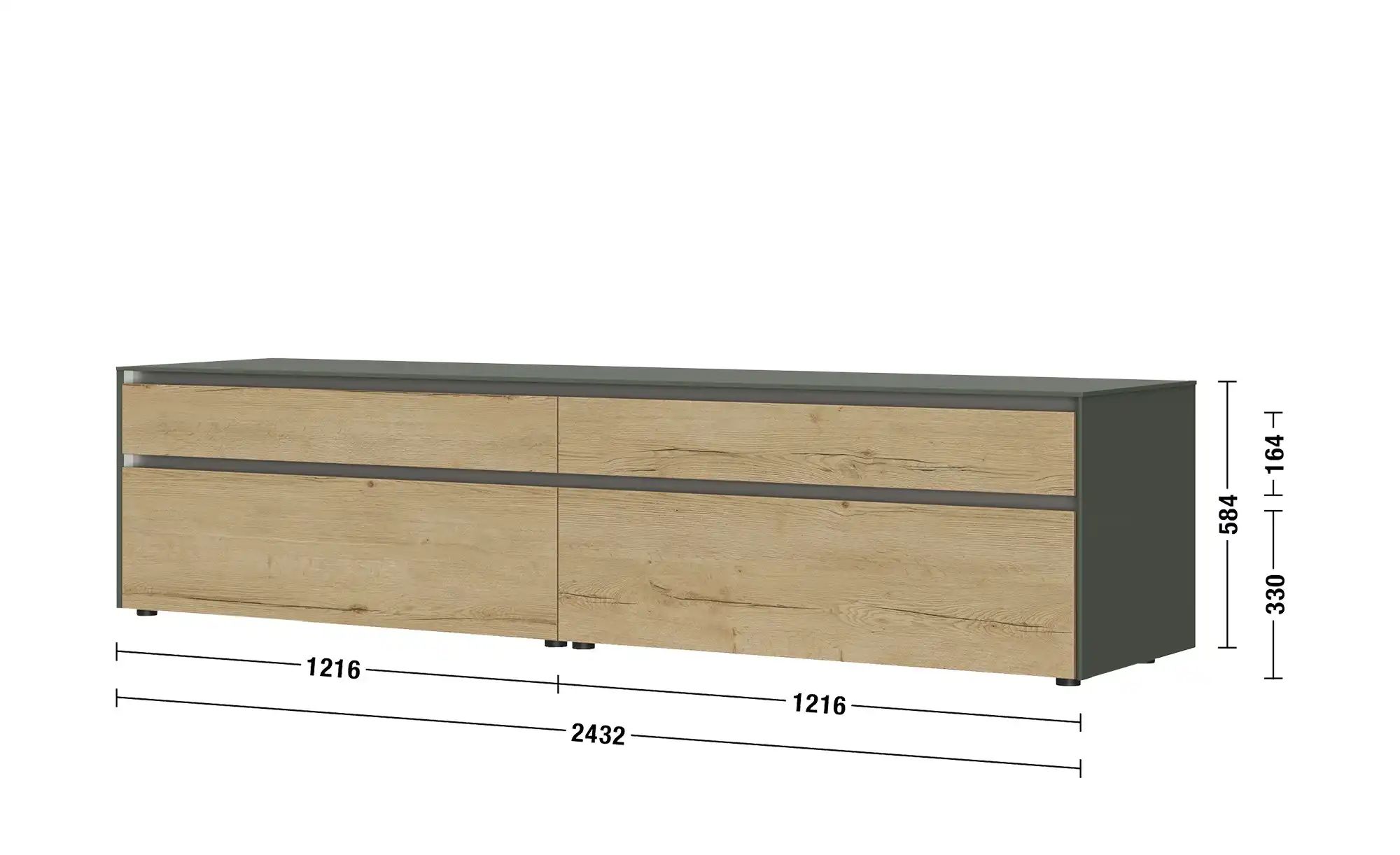 Thumbnail - Content Lowboard Metro Line ¦ grün ¦ Maße (cm): B: 244 H: 59 T: 60.0 Kommoden & Sideboards > Lowboards - Höffner