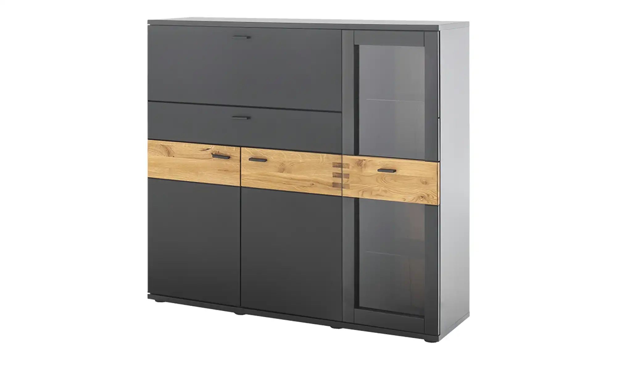 MCA furniture Vitrine Highboard Cesena, Wildeiche / schwarzgrau günstig online kaufen