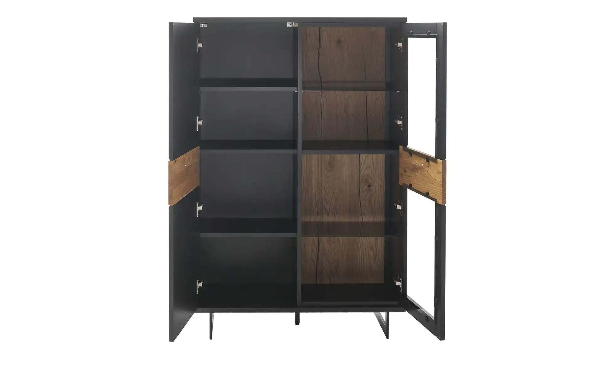 MCA furniture Vitrine Highboard Cesena, Wildeiche / schwarzgrau günstig online kaufen