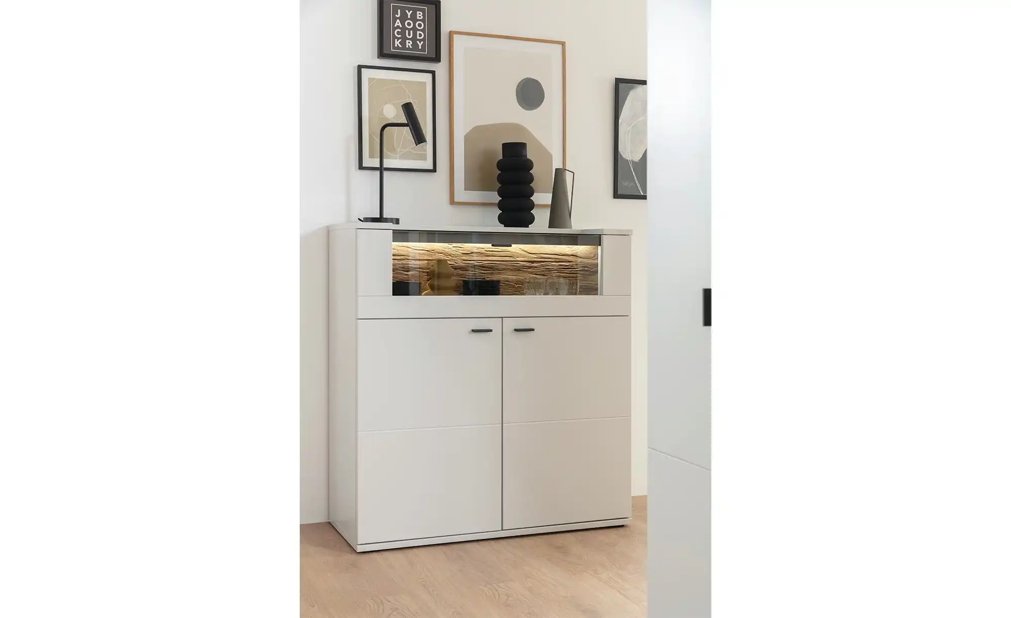 Thumbnail - uno Highboard Sarbonne ¦ grau ¦ Maße (cm): B: 110 H: 120 T: 44.0 Kommoden & Sideboards > Highboards - Höffner