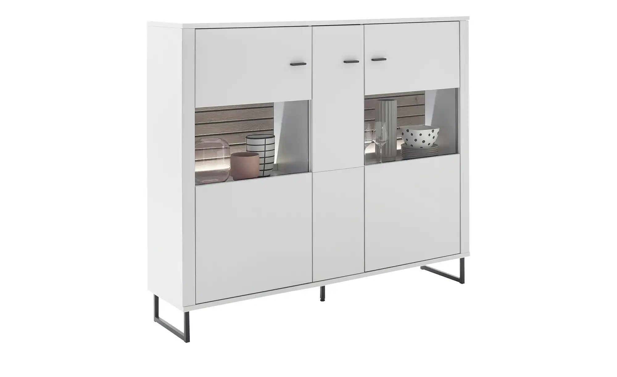 Thumbnail - uno Highboard Leni ¦ grau ¦ Maße (cm): B: 159 H: 136 T: 37.0 Kommoden & Sideboards > Highboards - Höffner