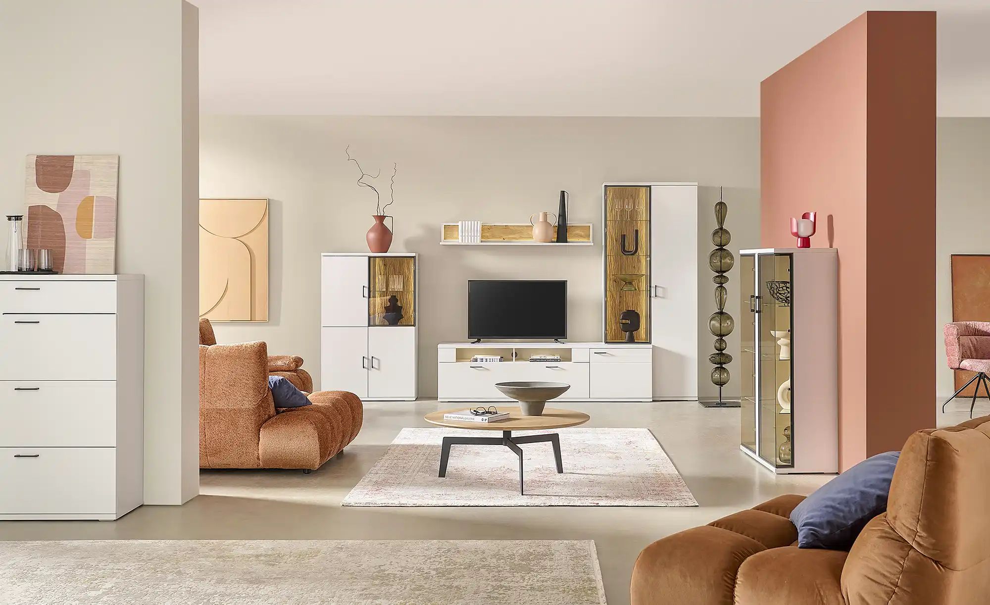 Thumbnail - Jette Home Highboard Yannik ¦ schwarz ¦ Maße (cm): B: 97 H: 143 T: 41.0 Kommoden & Sideboards > Highboards - Höffner