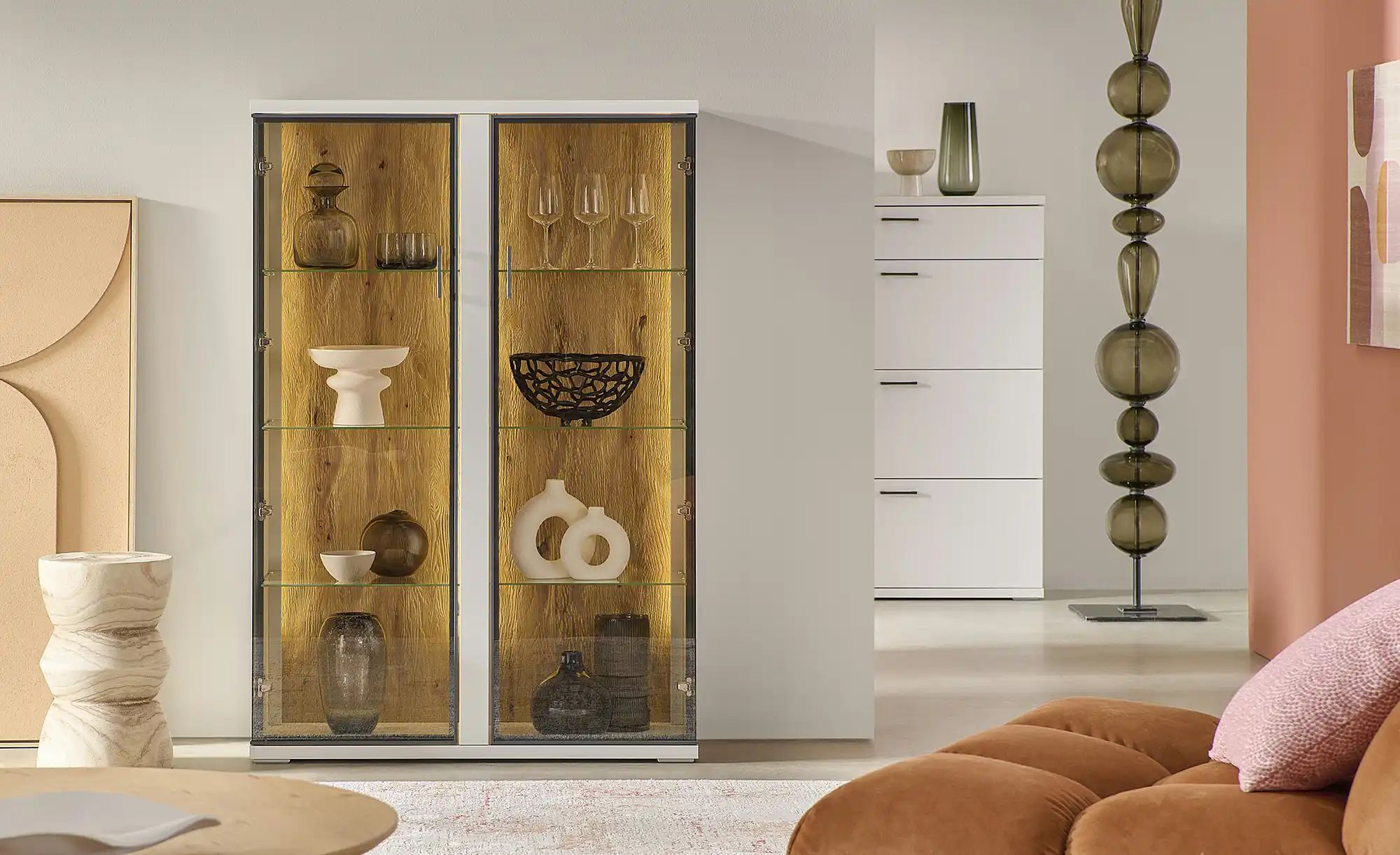 Thumbnail - Jette Home Highboard Yannik ¦ schwarz ¦ Maße (cm): B: 97 H: 143 T: 41.0 Kommoden & Sideboards > Highboards - Höffner