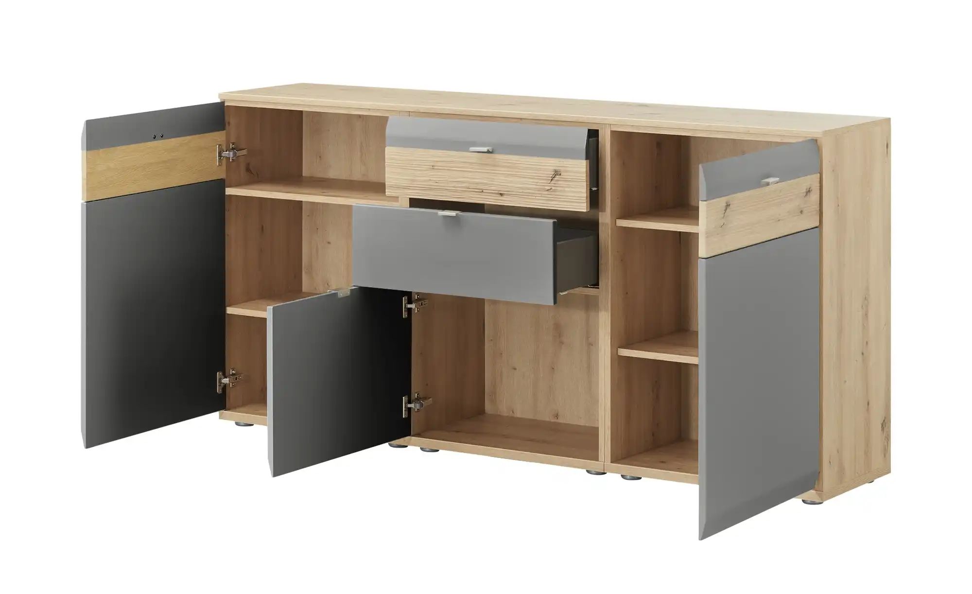 Thumbnail - Sideboard Eldena ¦ grau ¦ Maße (cm): B: 180 H: 90 T: 40.0 Kommoden & Sideboards > Sideboards - Höffner