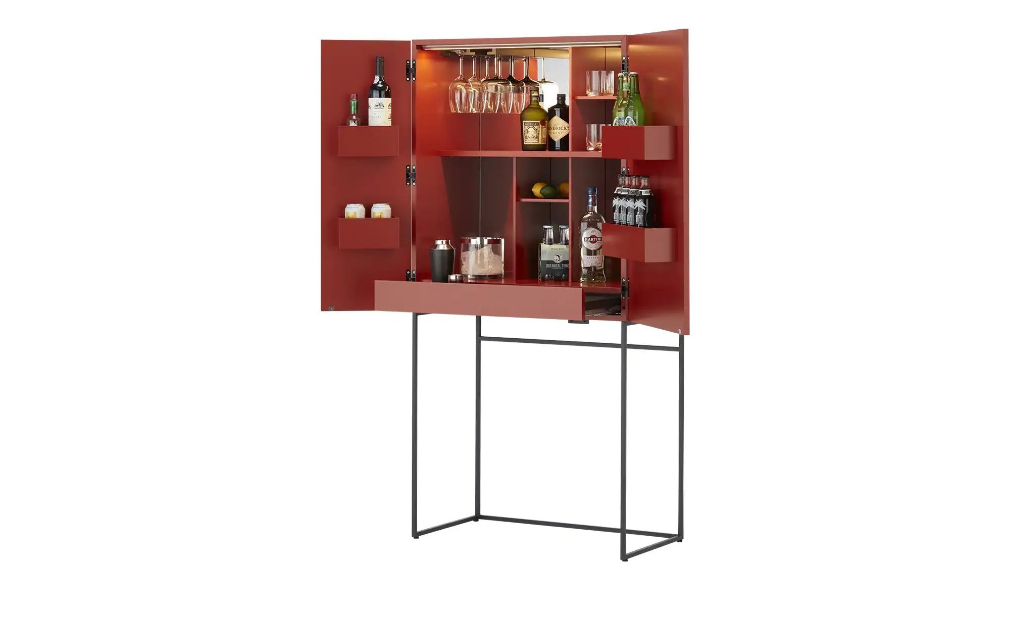 SCHÖNER WOHNEN Kollektion Barschrank  Amaya ¦ rot ¦ Maße (cm): B: 80 H: 165 günstig online kaufen