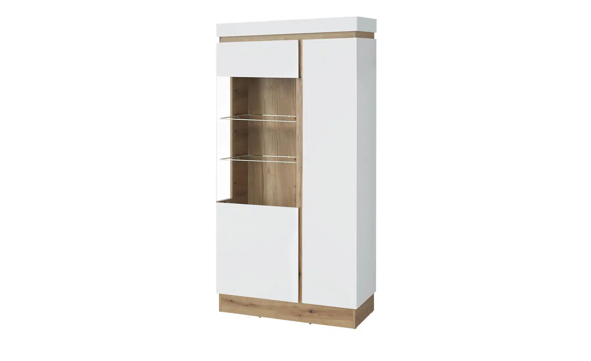 Vitrine breit Caorle ¦ weiß ¦ Maße (cm): B: 104 H: 201 T: 40.0 Schränke > Vitrinen - Höffner