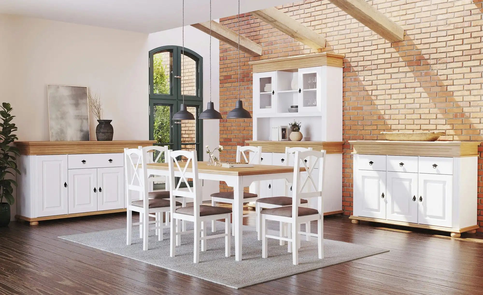 Thumbnail - Sideboard aus Massivholz Fehmarn ¦ weiß ¦ Maße (cm): B: 181 H: 100 T: 46.3 Kommoden & Sideboards > Sideboards - Höffner