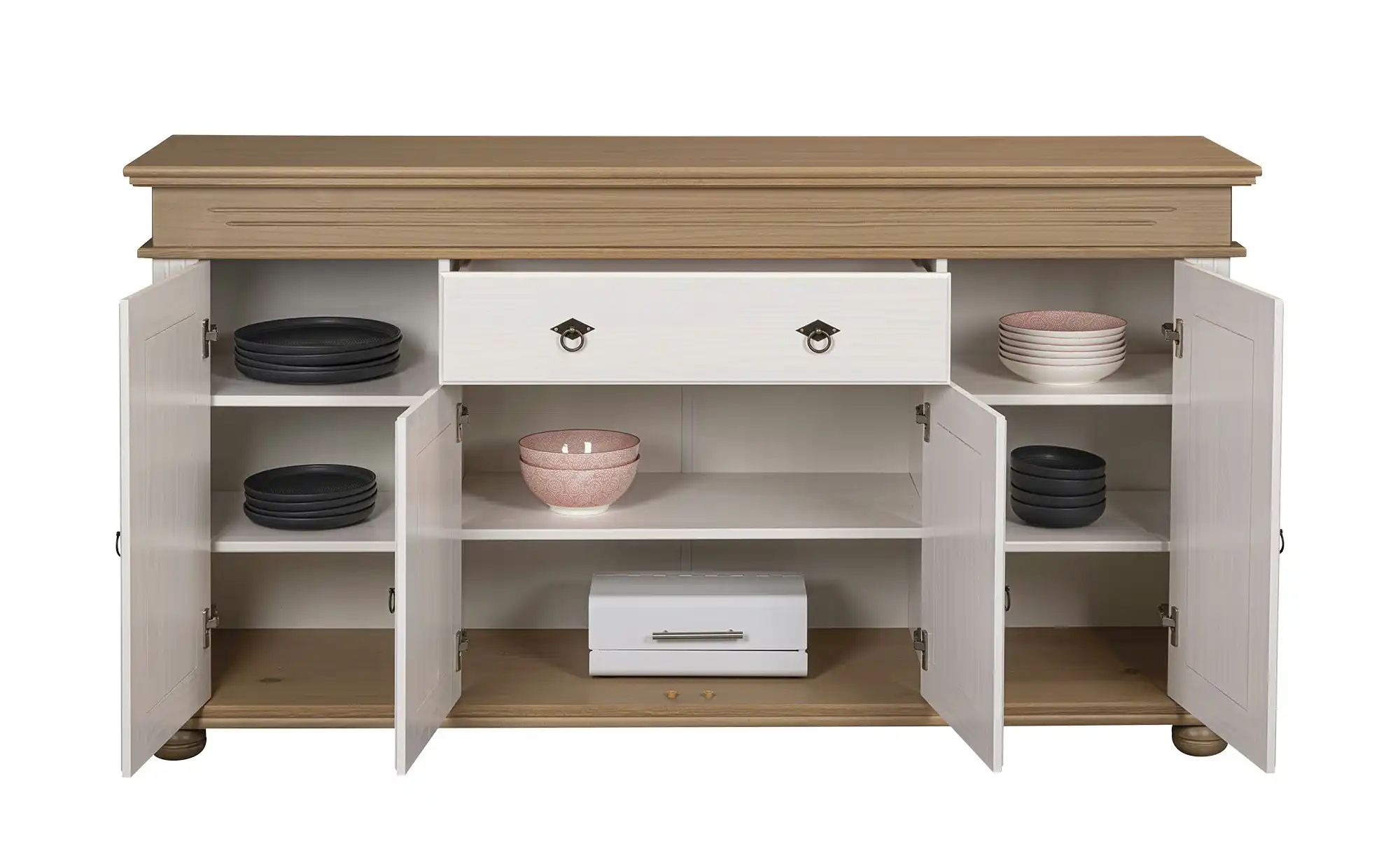Thumbnail - Sideboard aus Massivholz Fehmarn ¦ weiß ¦ Maße (cm): B: 181 H: 100 T: 46.3 Kommoden & Sideboards > Sideboards - Höffner