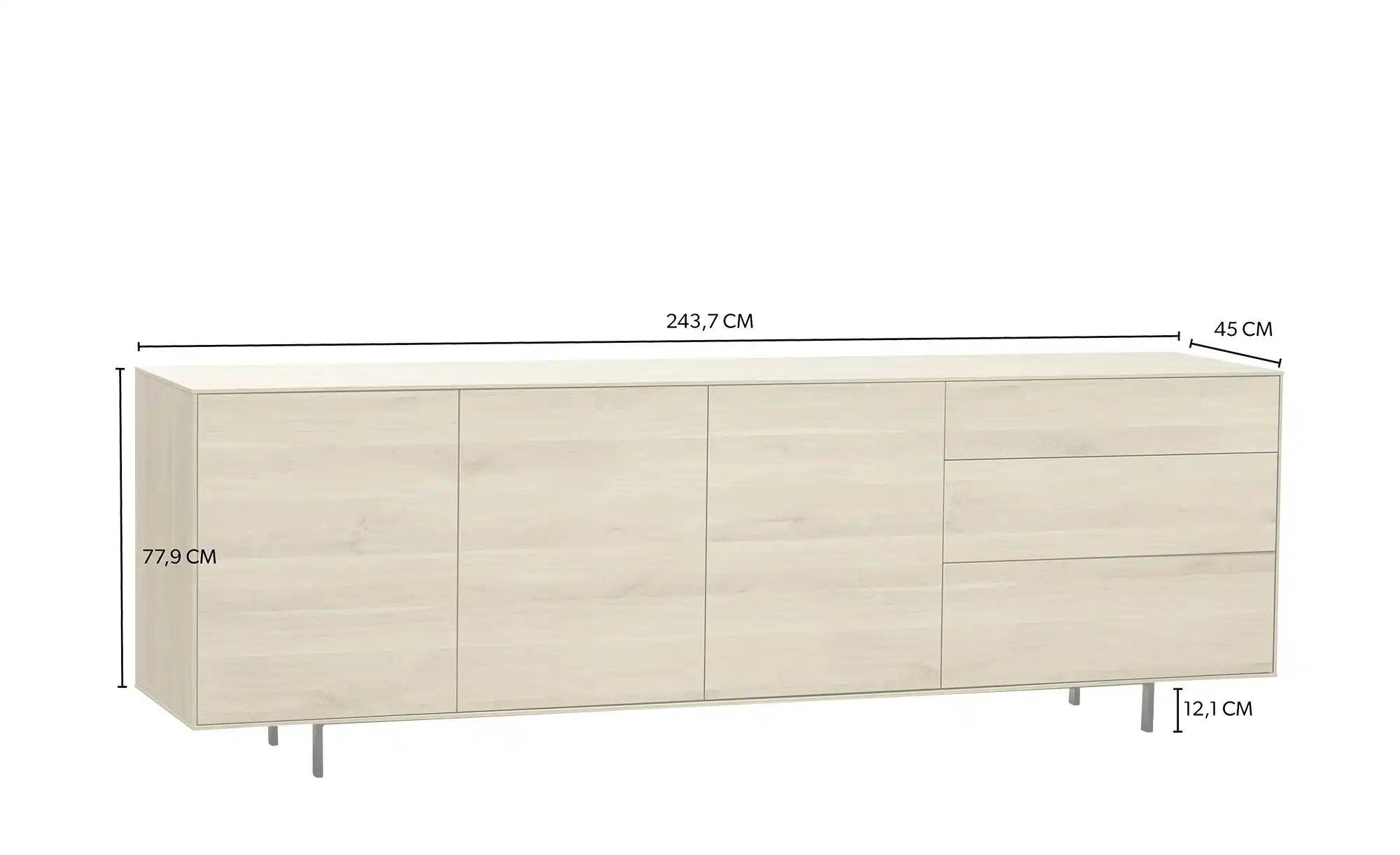 uno Sideboard  Famous ¦ holzfarben ¦ Maße (cm): B: 244 H: 78 T: 45.0 Kommod günstig online kaufen