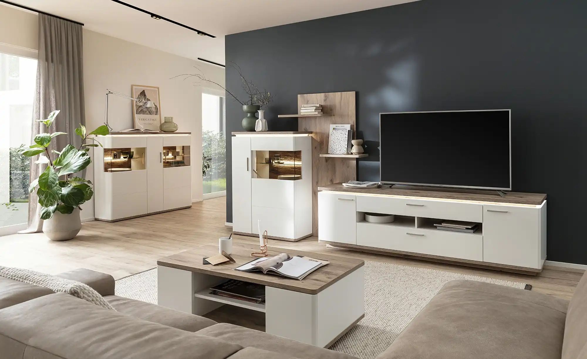 Thumbnail - uno Highboard  Parez ¦ holzfarben ¦ Maße (cm): B: 90 H: 124 T: 38.0 Kommoden & Sideboards > Highboards - Höffner
