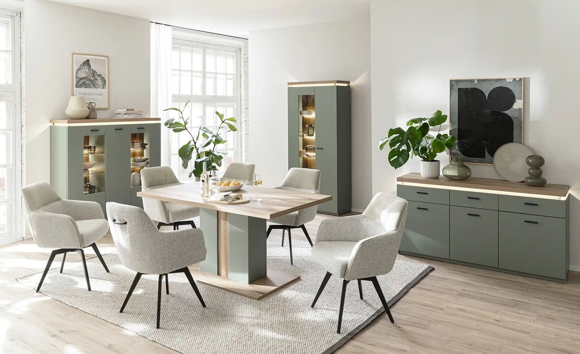 uno Sideboard  Zimon ¦ grün ¦ Maße (cm): B: 156 H: 83 T: 44.0 Kommoden & Si günstig online kaufen