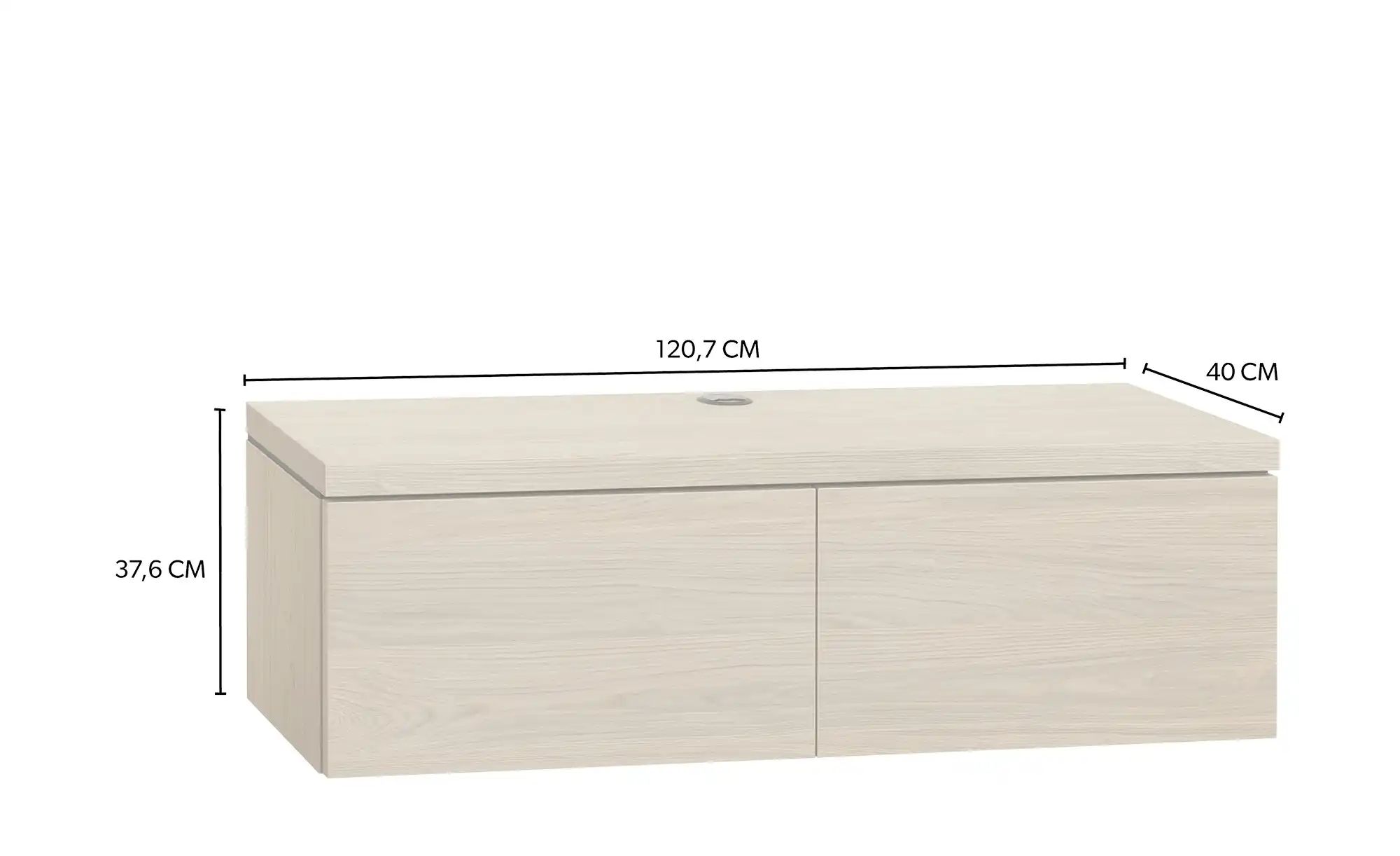 Thumbnail - uno Lowboard Keswick ¦ Maße (cm): B: 121 H: 38 T: 40.0 Schränke > Hängeschränke - Höffner