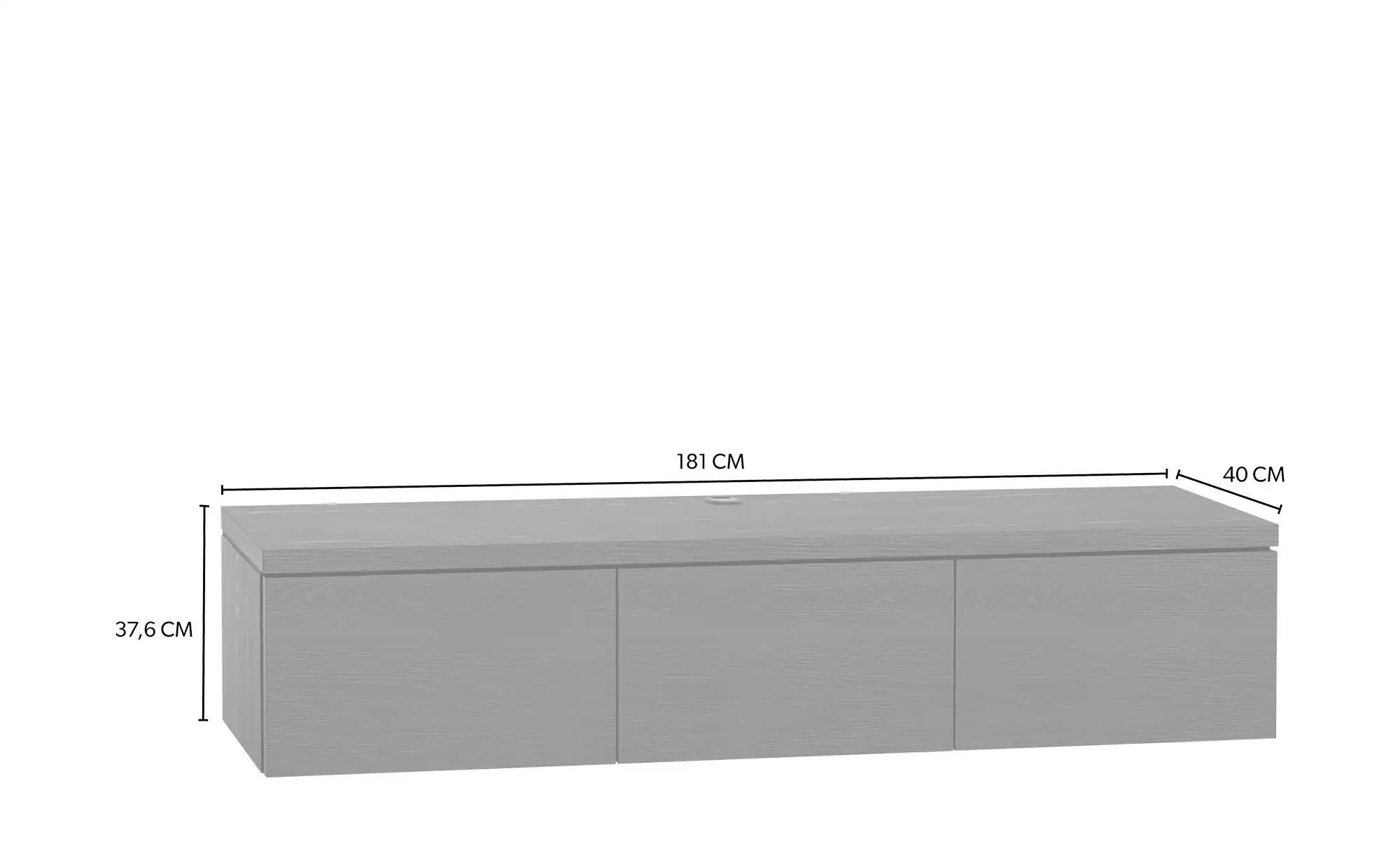 uno Lowboard  Keswick ¦ Maße (cm): B: 181 H: 38 T: 40.0 Schränke > Hängesch günstig online kaufen