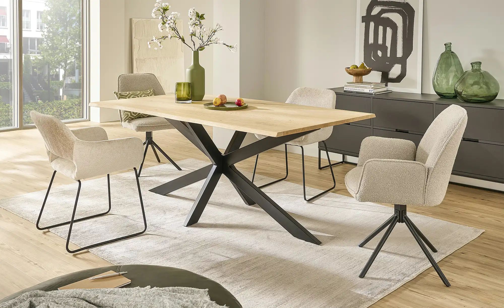 Thumbnail - Stuhl aus Teddy-Bouclé Flynn ¦ grau ¦ Maße (cm): B: 52 H: 86 T: 62.0 Stühle > Polsterstühle - Höffner