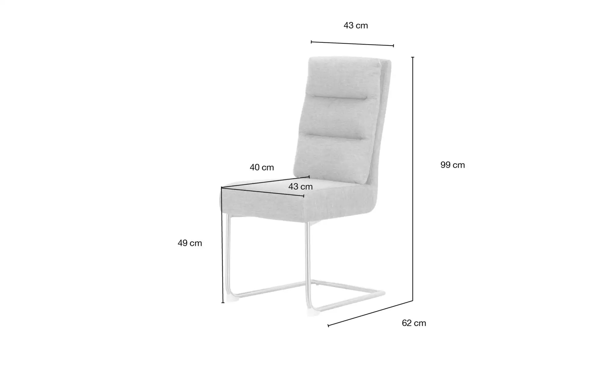 Thumbnail - Schwingstuhl Cord  Tamme ¦ beige ¦ Maße (cm): B: 43 H: 99 T: 62.0 Stühle > Schwingstühle - Höffner