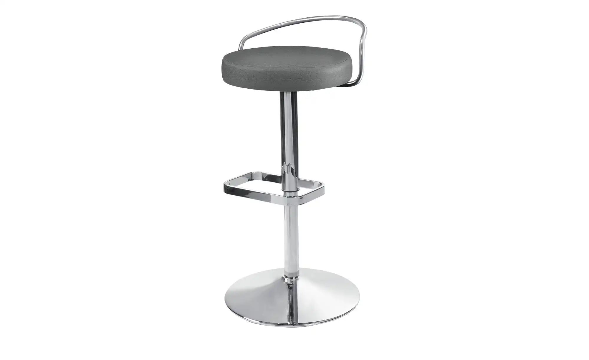 Barhocker mit Rückenbügel Leder MyDivo ¦ grau ¦ Maße (cm): B: 44 T: 46.0 Hocker > Barhocker - Höffner