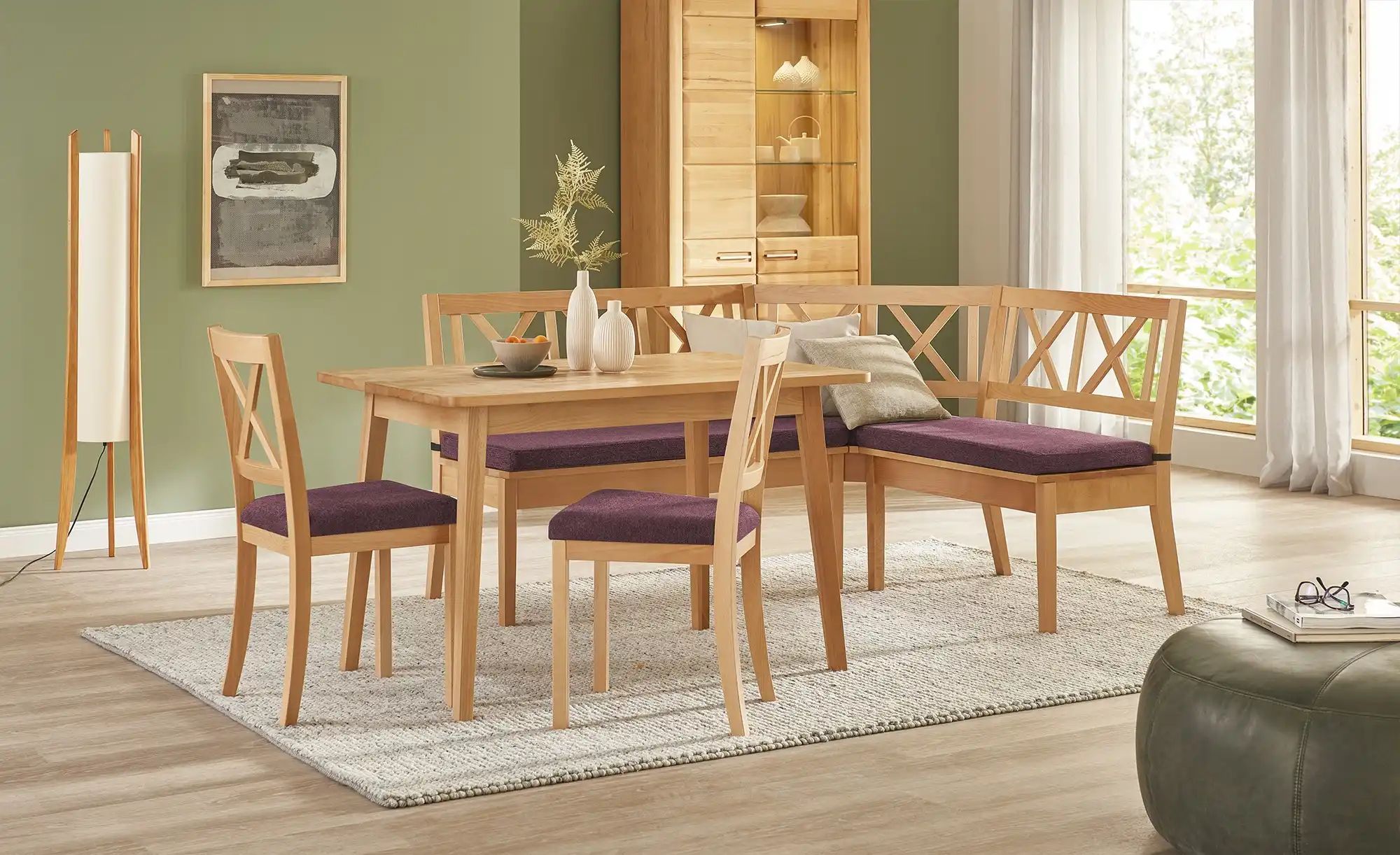 Woodford Eckbank massiv Olivia ¦ rot ¦ Maße (cm): H: 90 Bänke > Eckbänke - günstig online kaufen