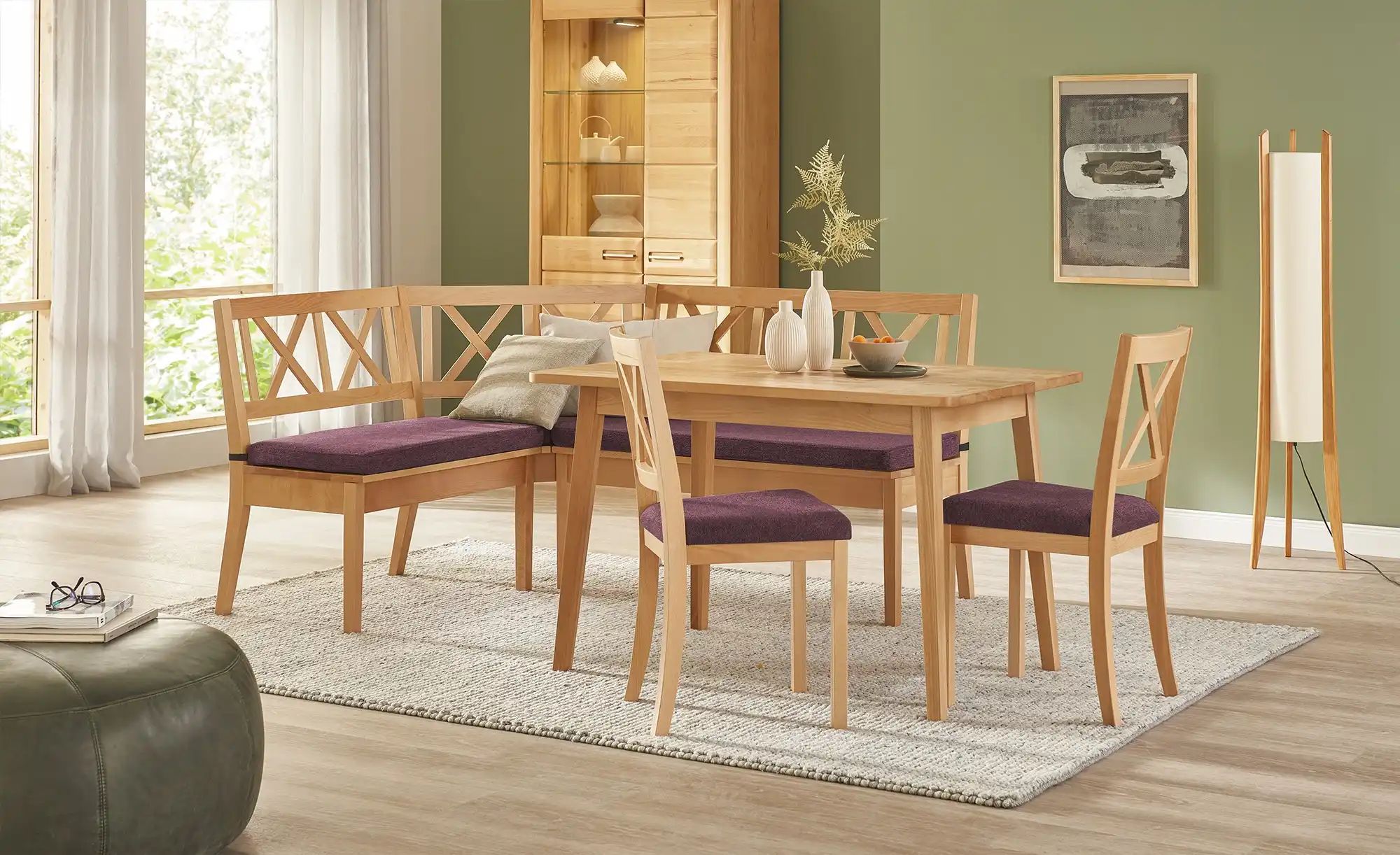 Woodford Eckbank massiv Olivia ¦ rot ¦ Maße (cm): H: 90 Bänke > Eckbänke - günstig online kaufen
