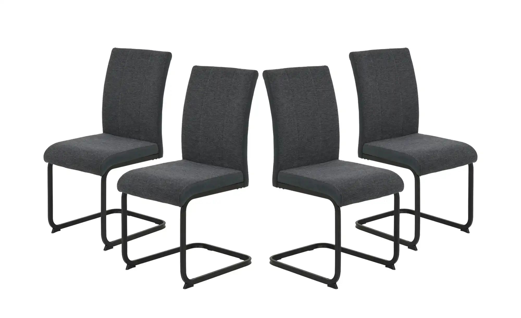 Polsterschwingstuhl 4er-Set  Kiril  grau  Maße (cm): B: 52 H: 92 | 04038537075891