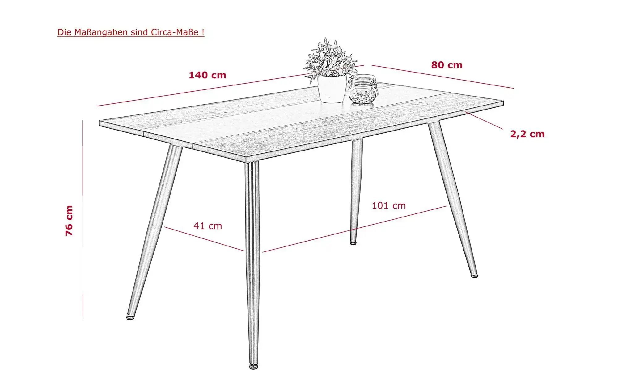 HELA Esstisch "Janina", Breite 140 cm günstig online kaufen