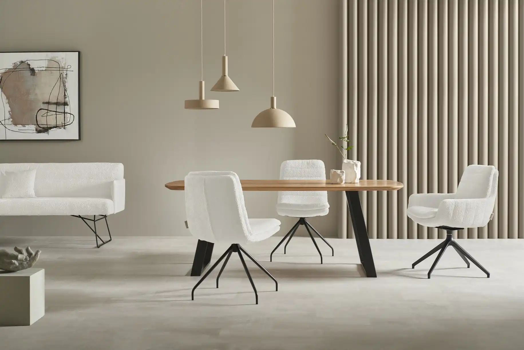 Thumbnail - Jette Home Polsterstuhl Ferro ¦ weiß ¦ Maße (cm): B: 64 H: 85 T: 70.0 Stühle > Esszimmerstühle > Esszimmerstühle mit Ar...