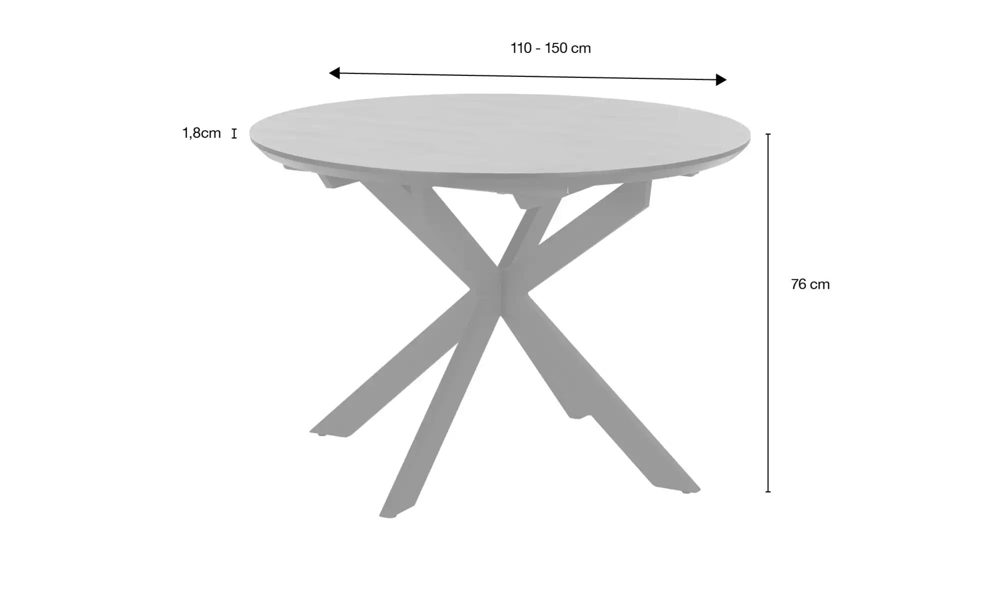 Thumbnail - Esstisch mit Funktion  Lars ¦ holzfarben ¦ Maße (cm): H: 76  Ø: 110 Tische > Esstische > Esstische rund - Höffner