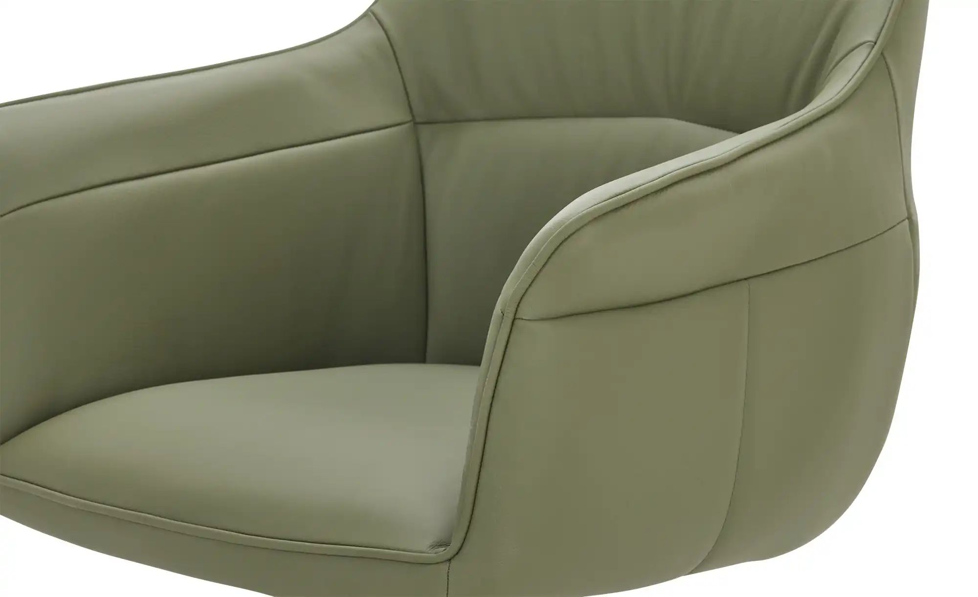 Thumbnail - uno Armlehnstuhl Leder Gina ¦ grün ¦ Maße (cm): B: 62 H: 84 T: 59.2 Stühle > Esszimmerstühle > Esszimmerstühle mit Armle...