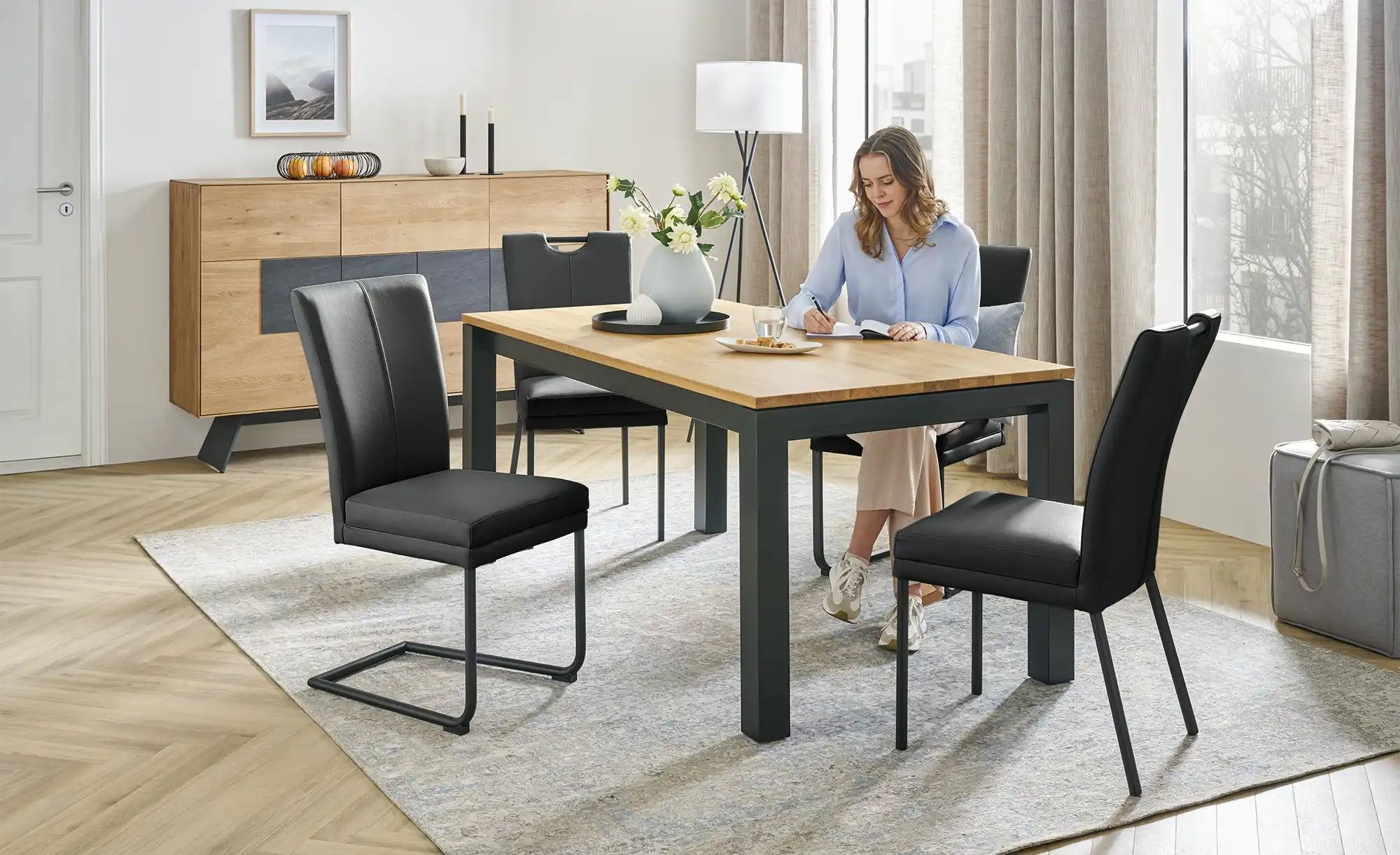 Thumbnail - Wohnwert Polsterstuhl mit Griff Mia ¦ schwarz ¦ Maße (cm): B: 46 H: 98 T: 58.0 Stühle > Küchenstühle > Polster Küchenstü...