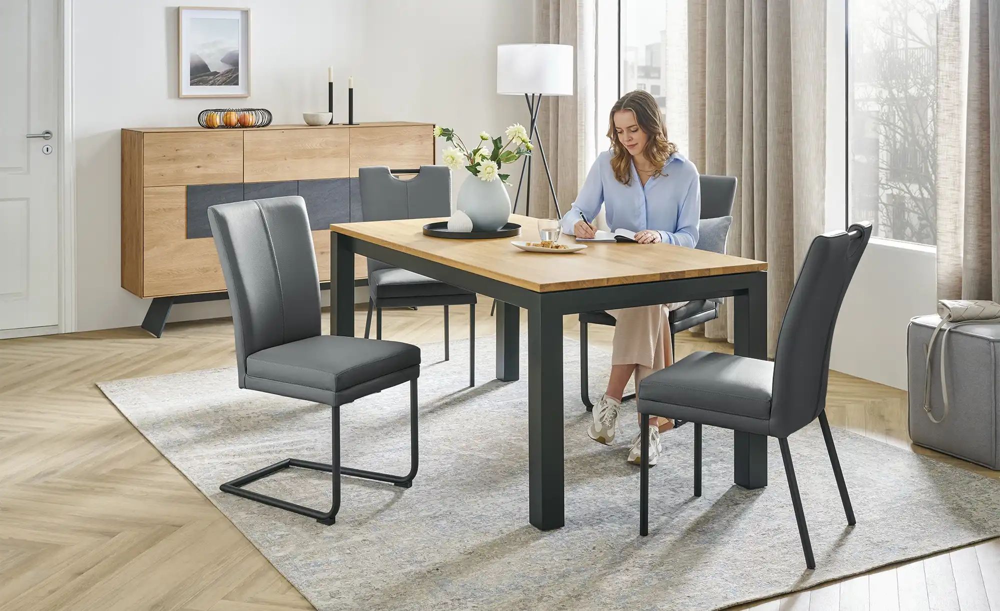 Thumbnail - Wohnwert Polsterstuhl mit Griff Mia ¦ grau ¦ Maße (cm): B: 46 H: 98 T: 58.0 Stühle > Küchenstühle > Polster Küchenstühle...