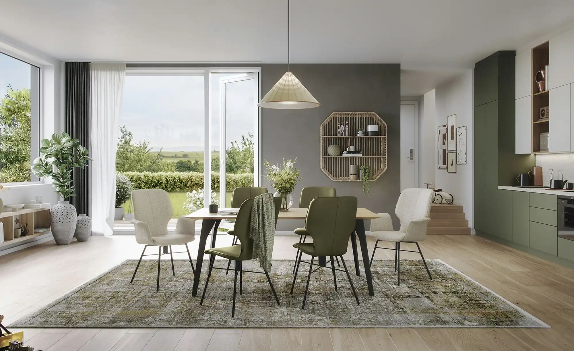 Thumbnail - Musterring Esszimmerstuhl Nevio ¦ grün ¦ Maße (cm): B: 49 H: 95 T: 63.0 Stühle > Küchenstühle > Polster Küchenstühle - ...