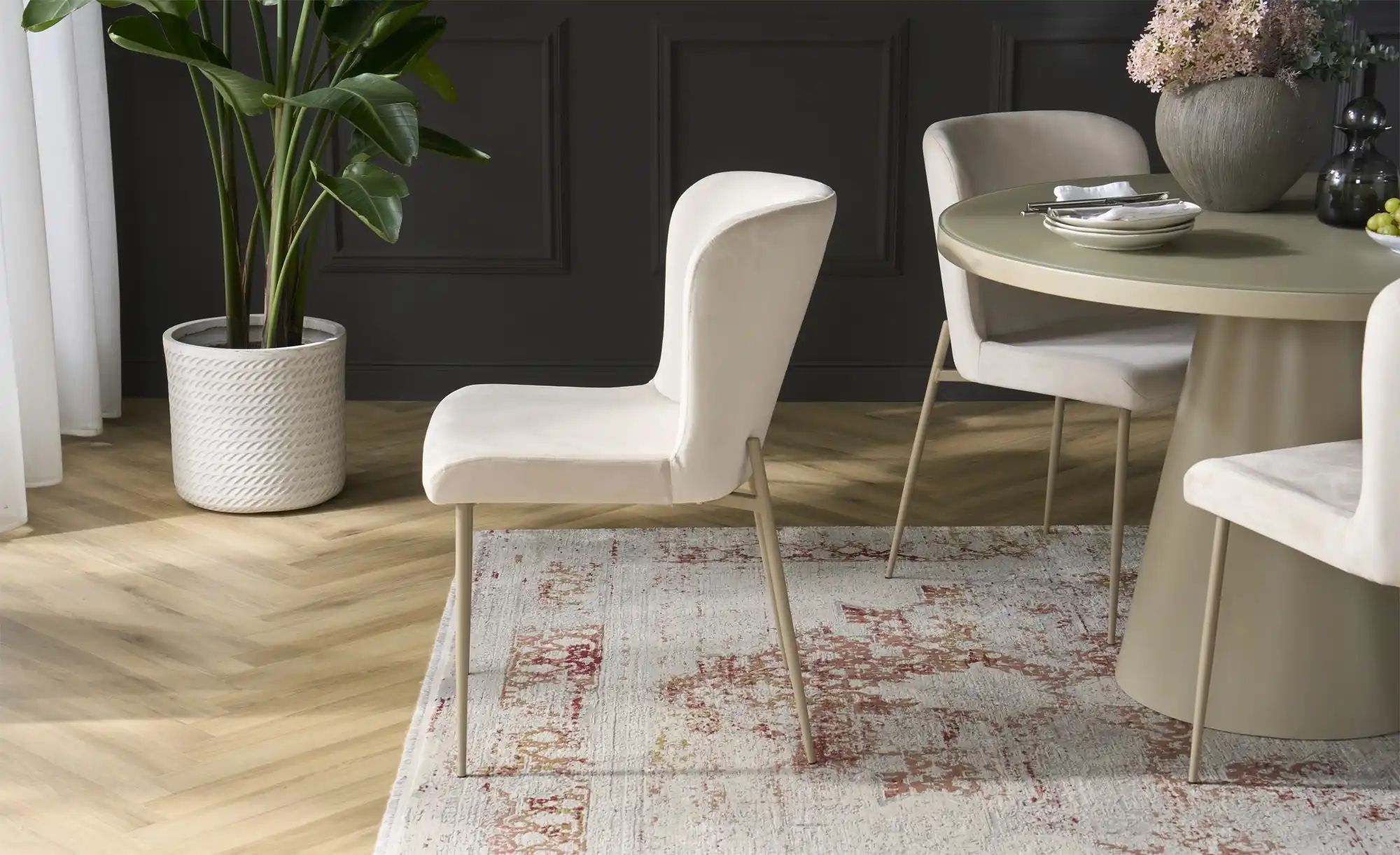 Thumbnail - Love it Samt-Polsterstuhl Emmeline ¦ beige ¦ Maße (cm): B: 50 H: 85 T: 62.0 Stühle > Polsterstühle - Höffner