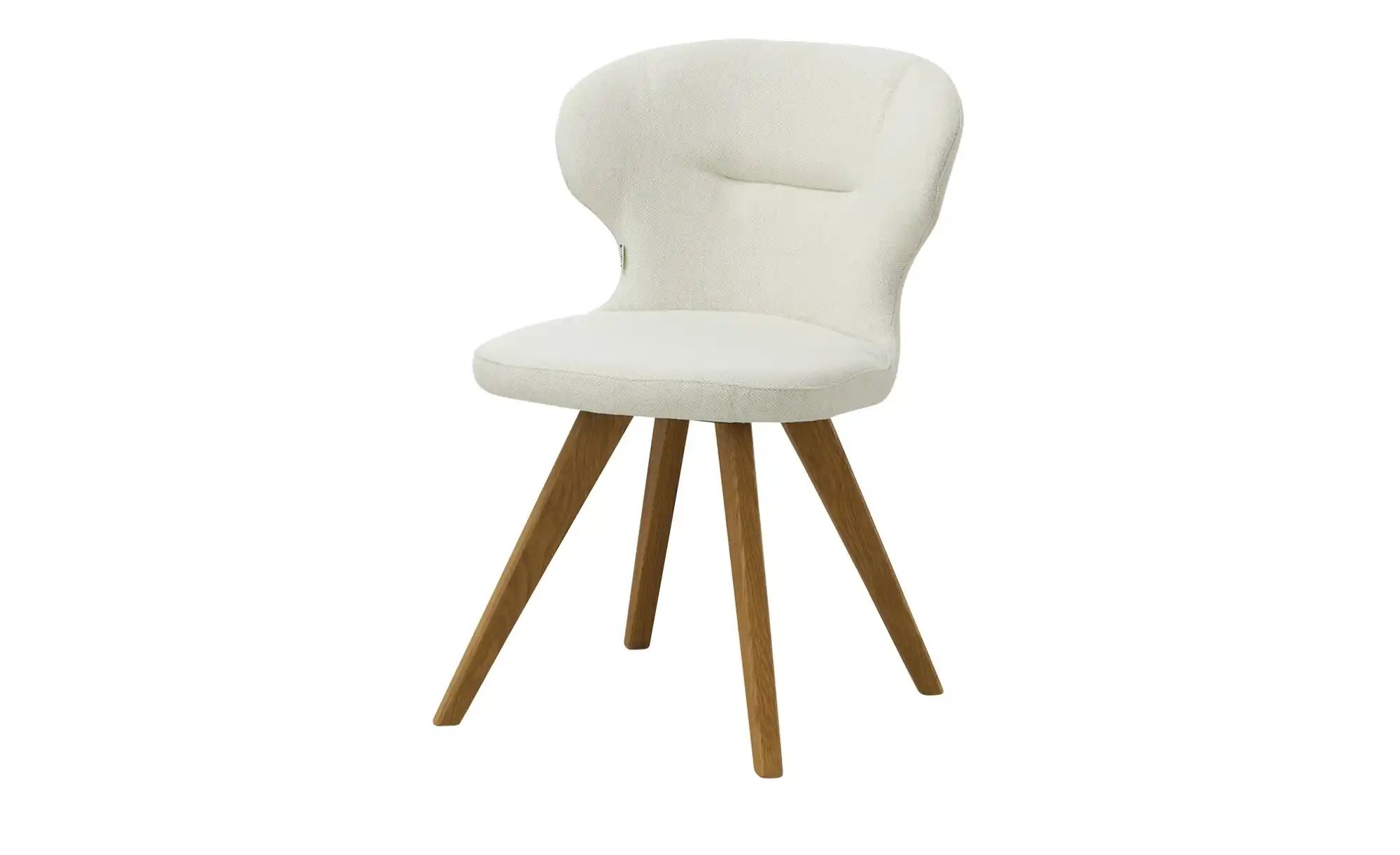 smart Polsterstuhl aus Eiche Massivholzgestell Haru ¦ creme ¦ Maße (cm): B: günstig online kaufen