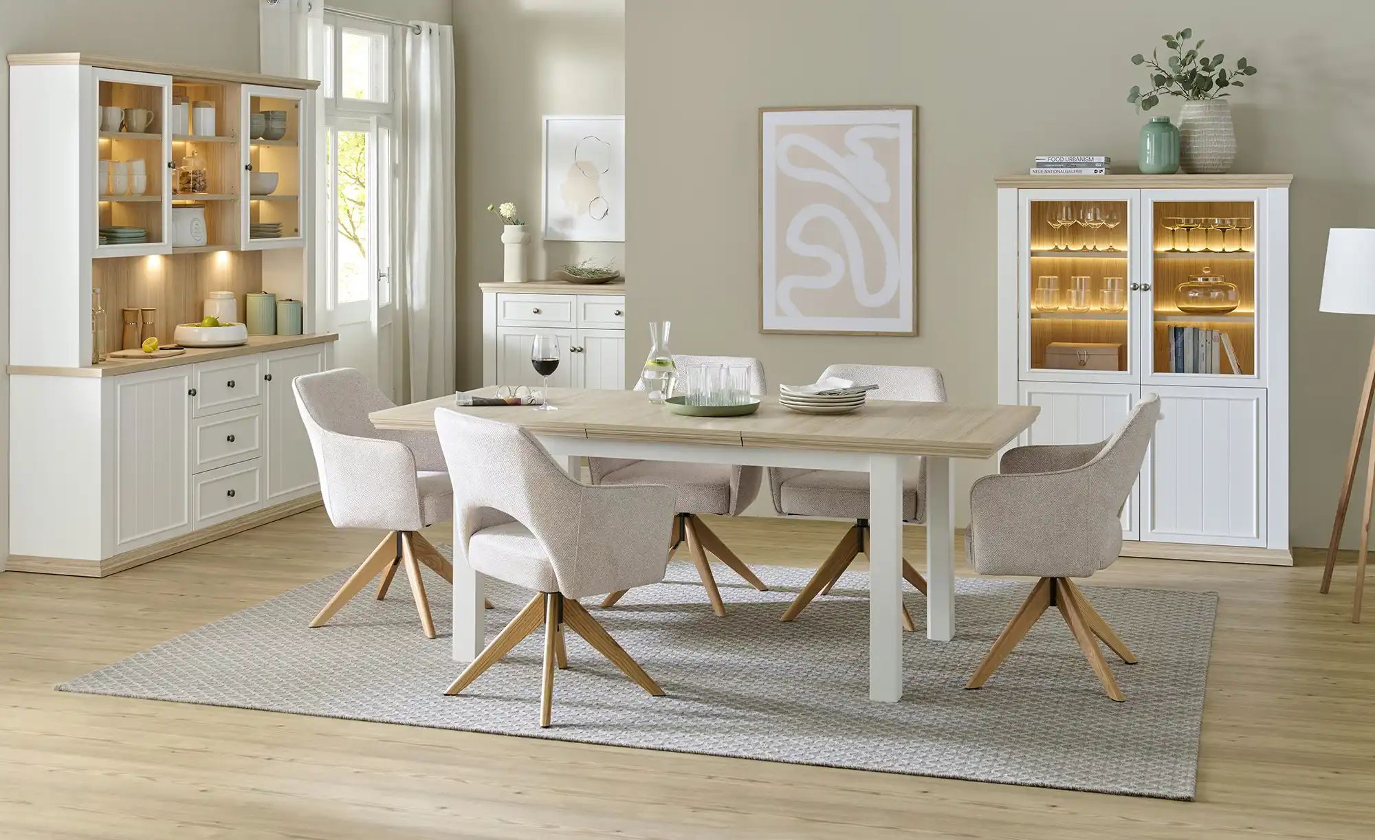 Thumbnail - Armlehnstuhl drehbar Albert 2 ¦ creme ¦ Maße (cm): B: 62 H: 85 T: 60.0 Stühle > Esszimmerstühle > Esszimmerstühle mit Ar...