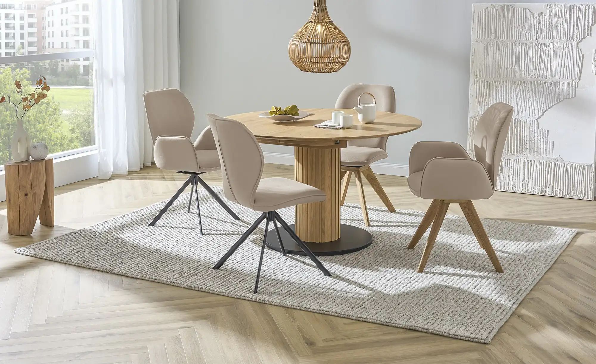 Thumbnail - Wohnwert Esszimmerstuhl  Lea ¦ beige ¦ Maße (cm): B: 49 H: 92 T: 46.0 Stühle > Küchenstühle > Polster Küchenstühle - Höf...