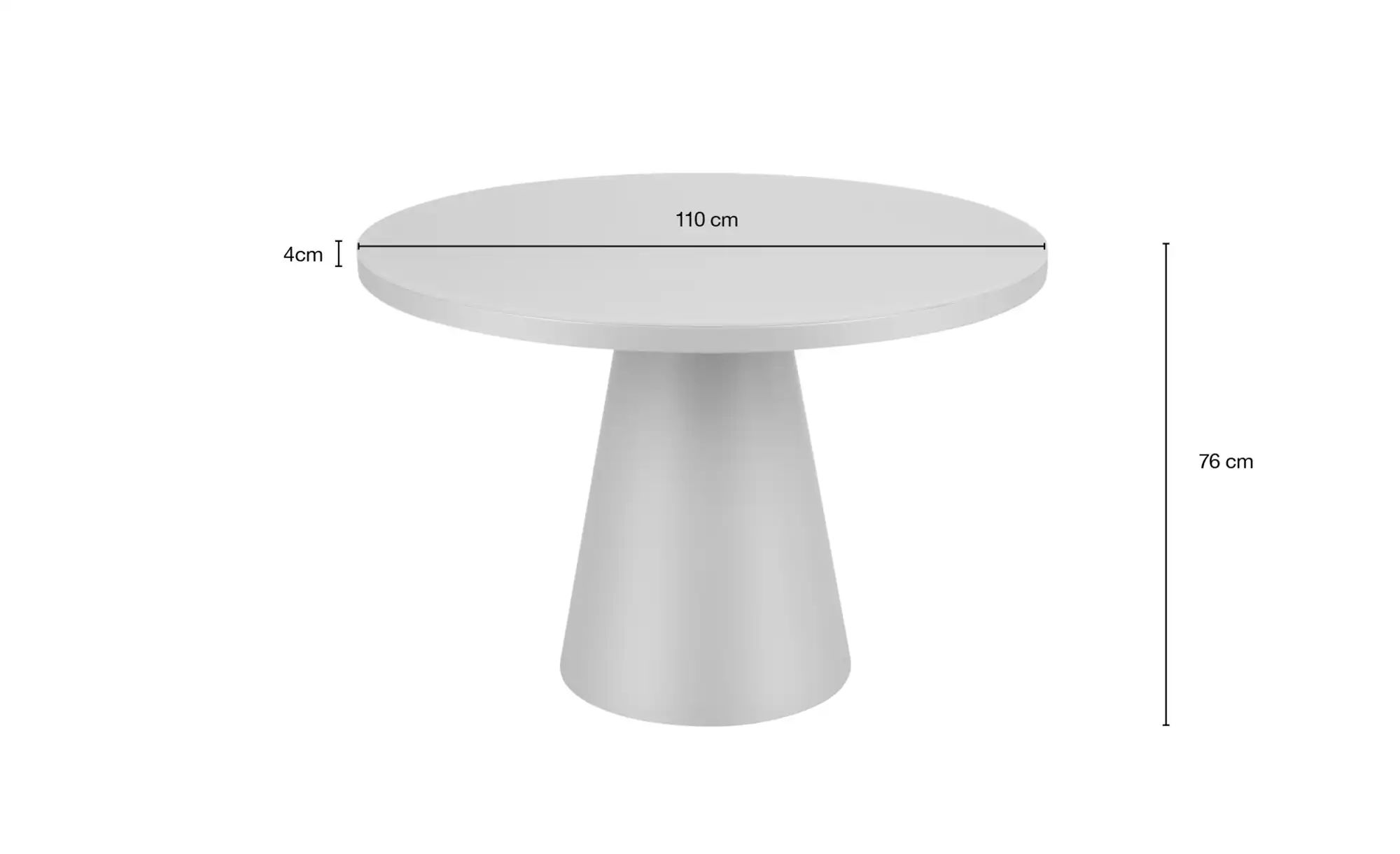 Esstisch mit Glastischplatte Reflection ¦ weiß ¦ Maße (cm): H: 76  Ø: 110 T günstig online kaufen