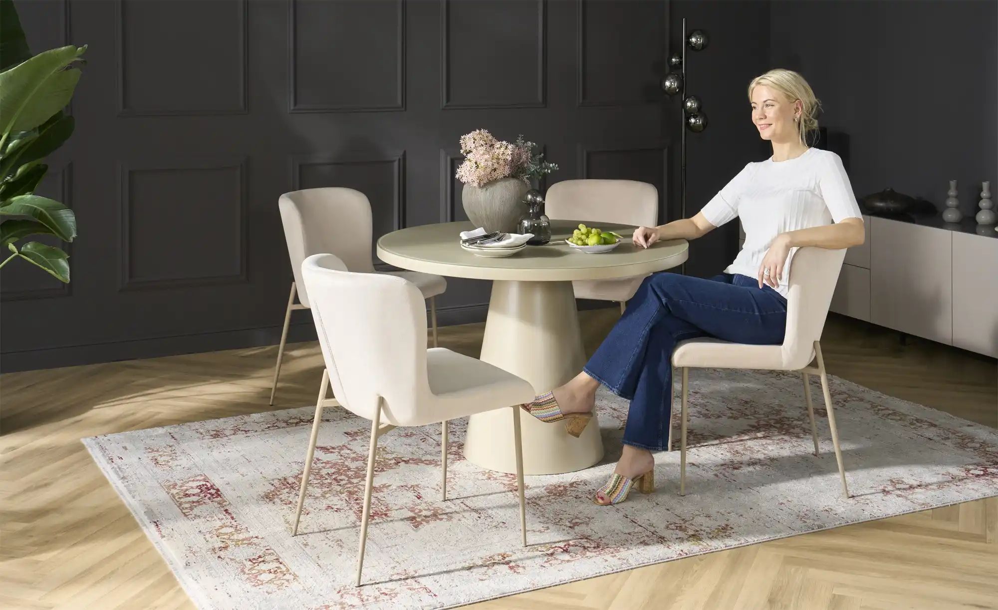 Love it Esstisch mit Glastischplatte Reflection ¦ creme ¦ Maße (cm): H: 76 günstig online kaufen