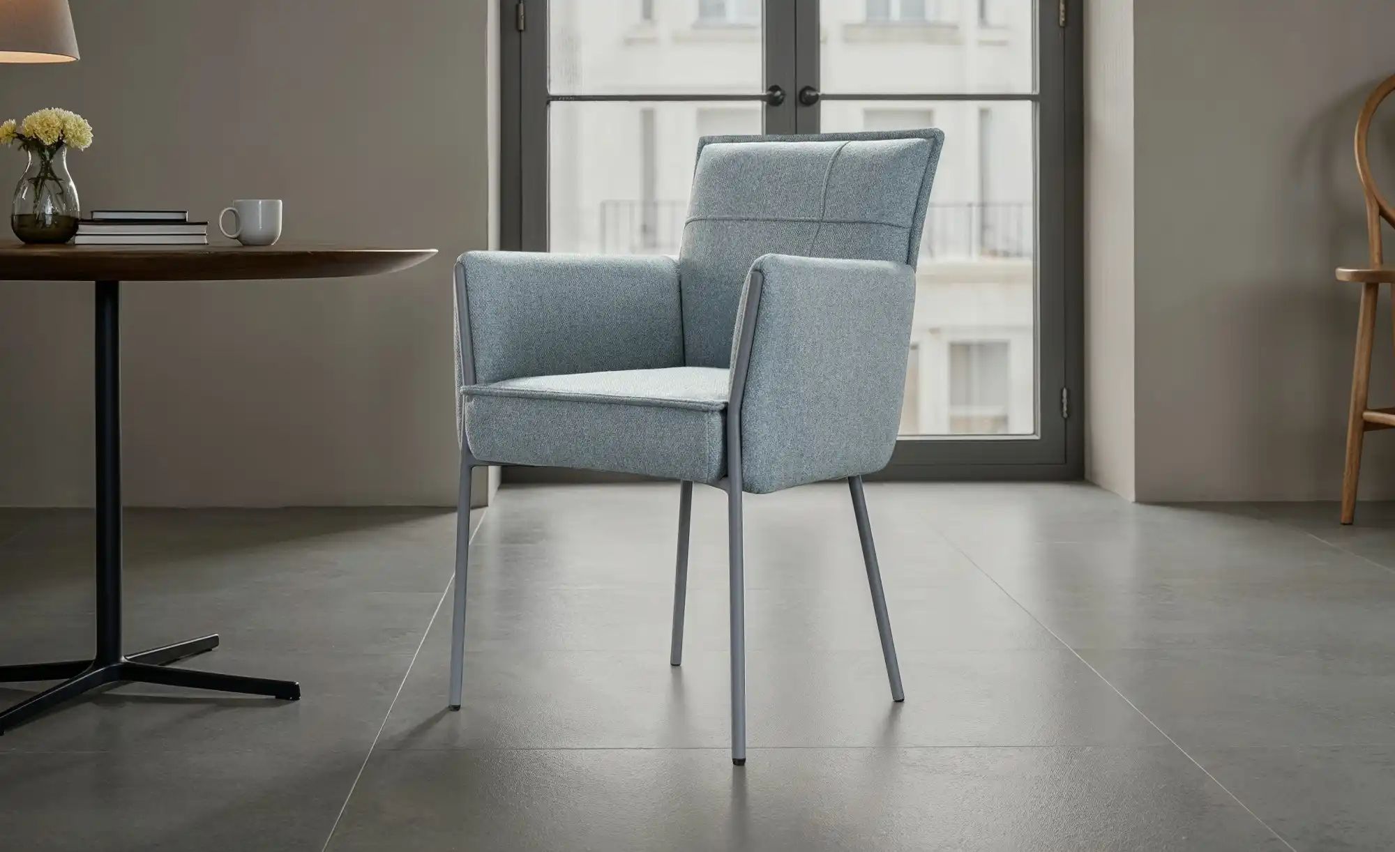 Thumbnail - uno Esszimmerstuhl Gregor ¦ blau ¦ Maße (cm): B: 61 H: 87 T: 59.0 Stühle > Küchenstühle > Küchenstühle mit Armlehnen - ...