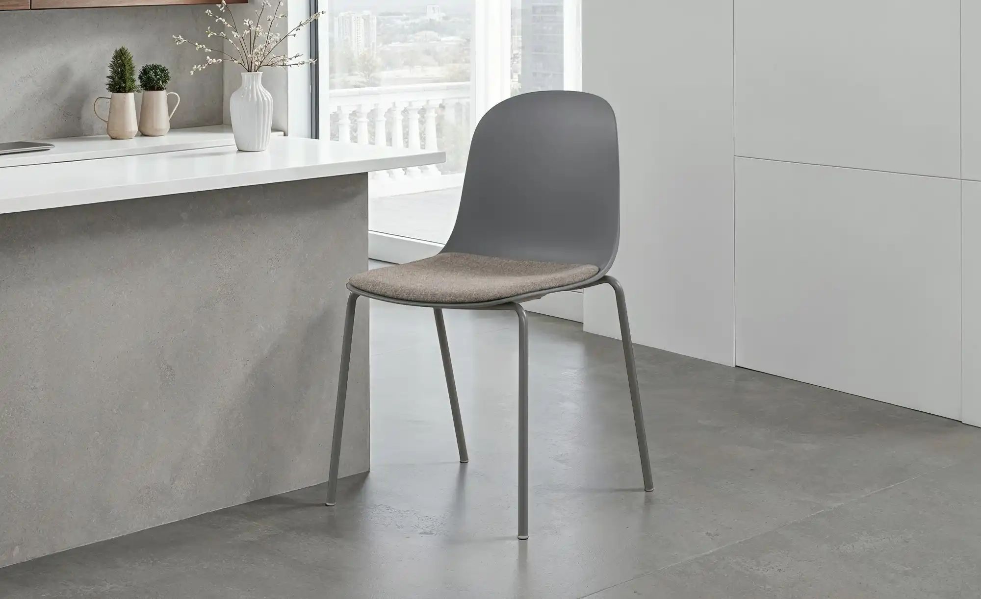 Thumbnail - uno Esszimmerstuhl stapelbar Fenya ¦ grau ¦ Maße (cm): B: 51 H: 84,5 T: 54.3 Stühle > Esszimmerstühle > Esszimmerstühle ...