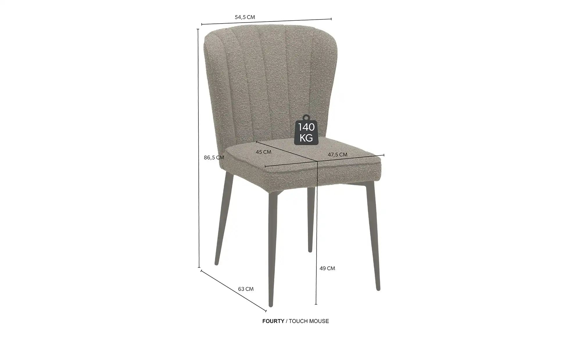 uno Esszimmerstuhl  Fourty ¦ braun ¦ Maße (cm): B: 54,5 H: 86,5 T: 63.0 Stü günstig online kaufen