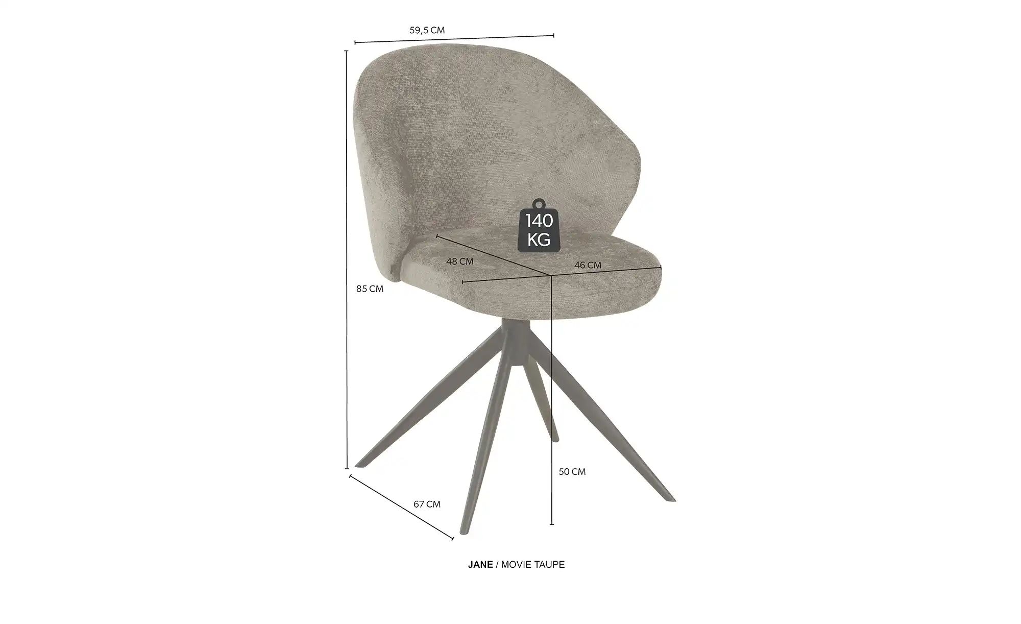 uno Esszimmerstuhl  Jane ¦ braun ¦ Maße (cm): B: 59,5 H: 85 T: 67.0 Stühle günstig online kaufen