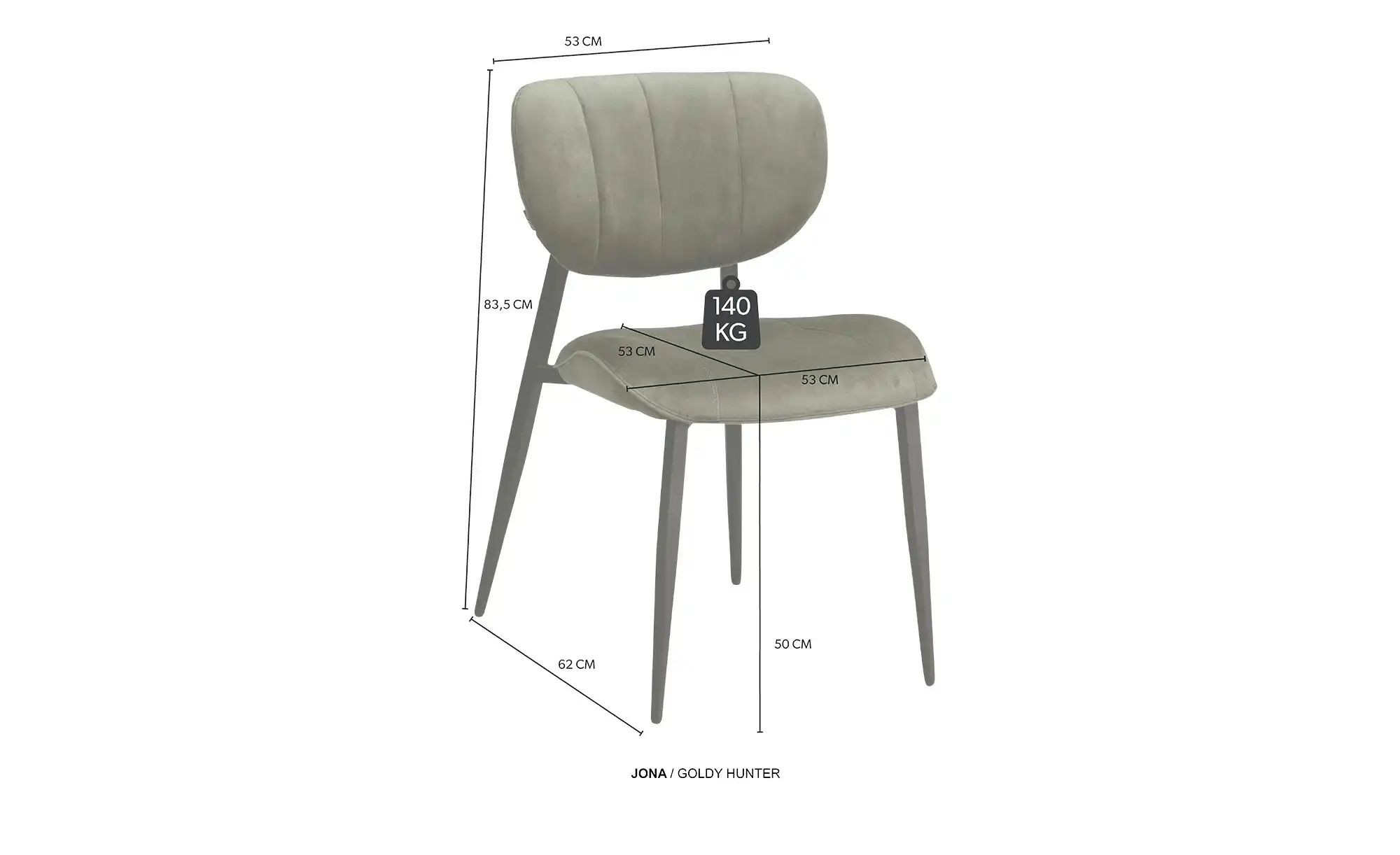 uno Esszimmerstuhl  Jona ¦ grün ¦ Maße (cm): B: 53 H: 83,5 T: 62.0 Stühle > günstig online kaufen