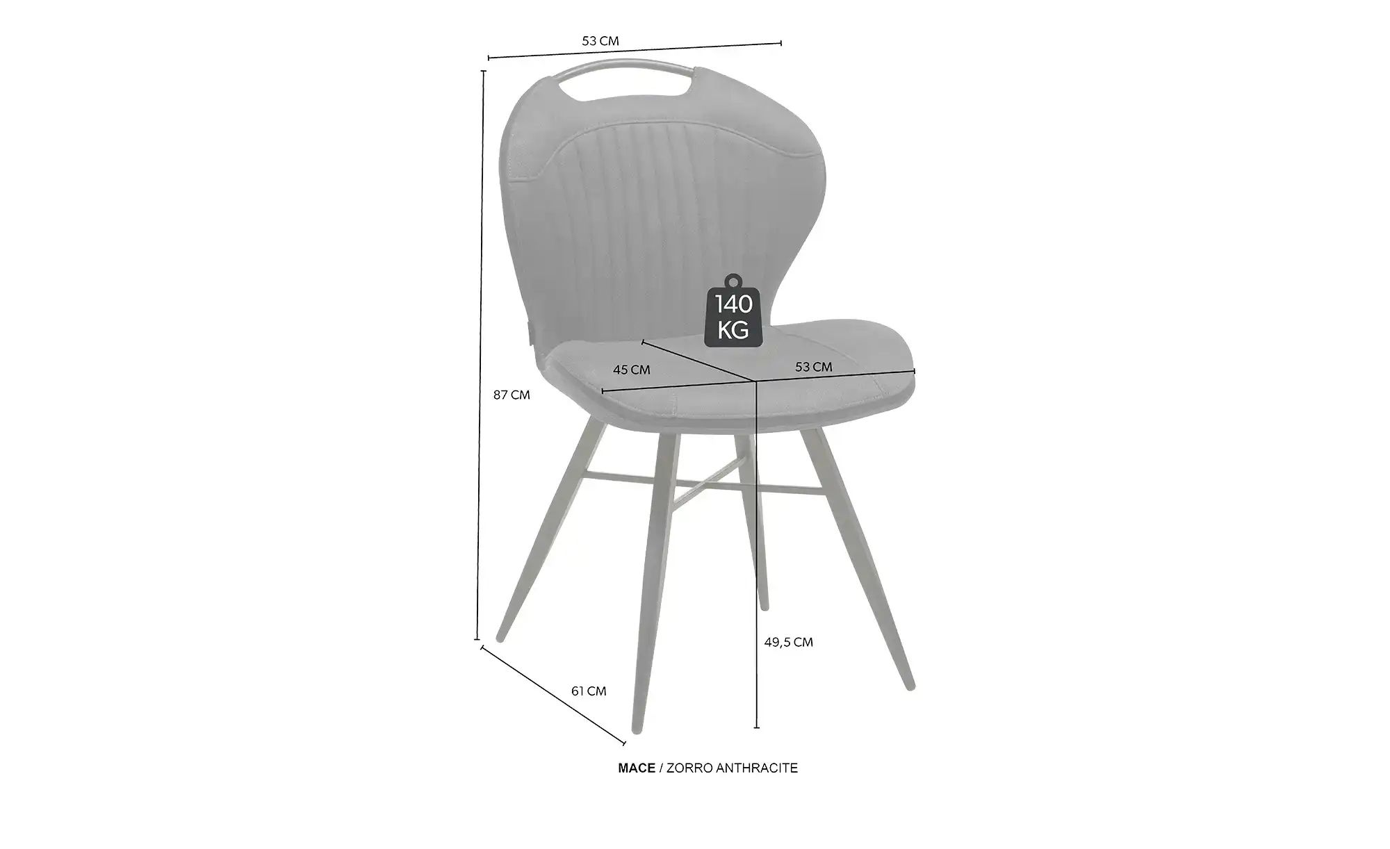 uno Esszimmerstuhl  Mace ¦ grau ¦ Maße (cm): B: 50,5 H: 87 T: 61.0 Stühle > günstig online kaufen