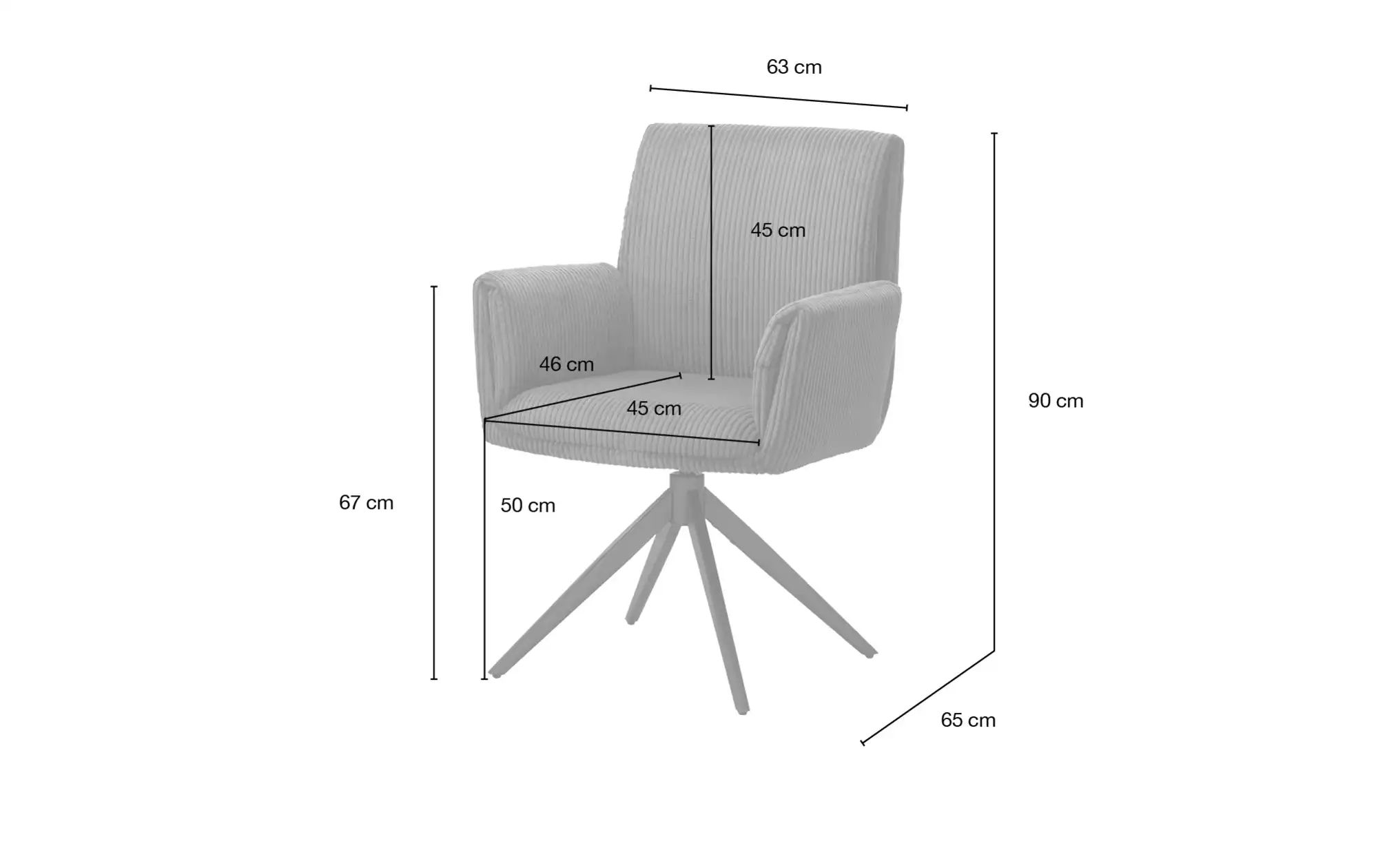 Armlehnstuhl  David ¦ creme ¦ Maße (cm): B: 63 H: 90 T: 65.0 Stühle > Polst günstig online kaufen