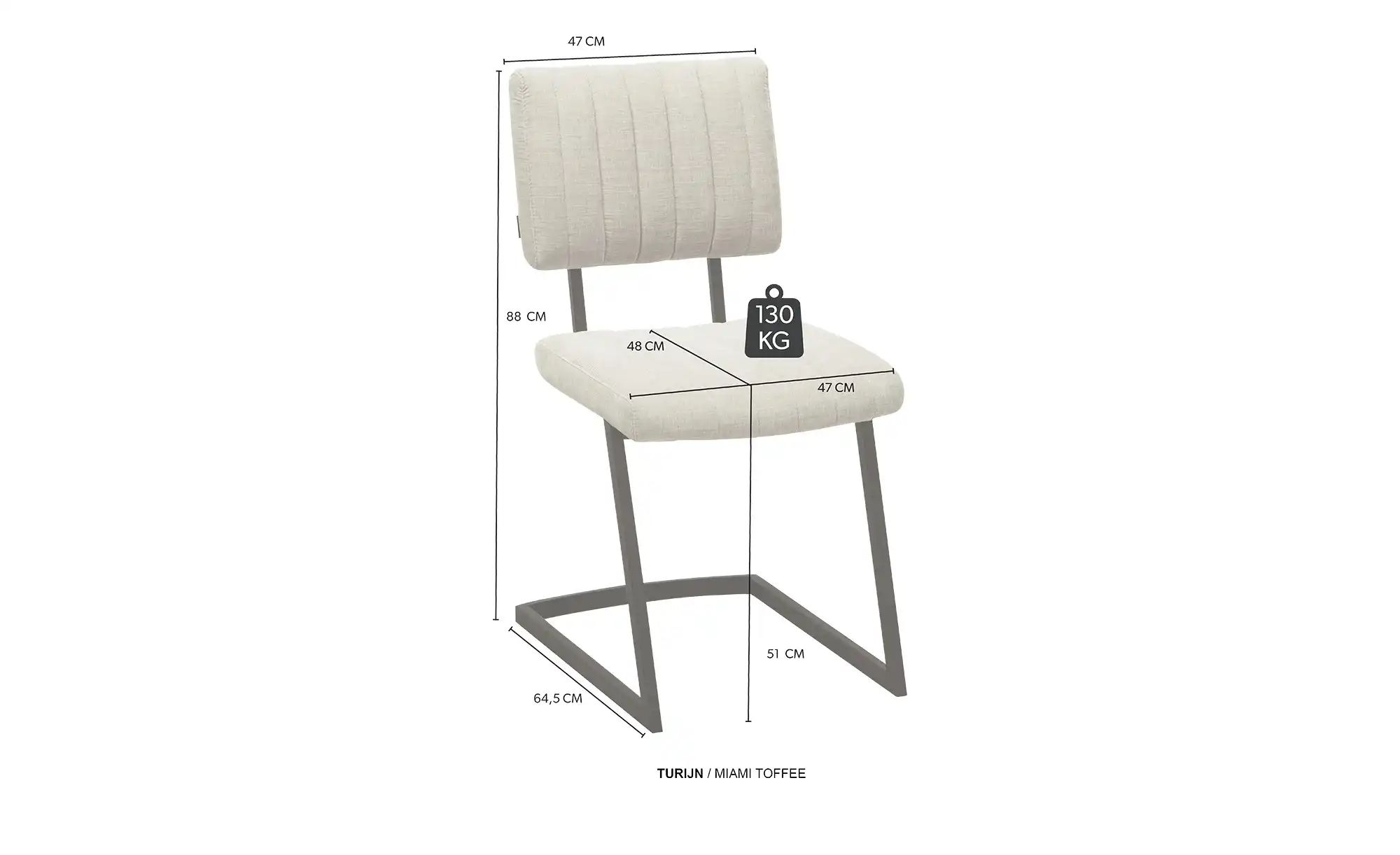 uno Esszimmerstuhl  Turijn ¦ beige ¦ Maße (cm): B: 47 H: 88 T: 64.5 Stühle günstig online kaufen